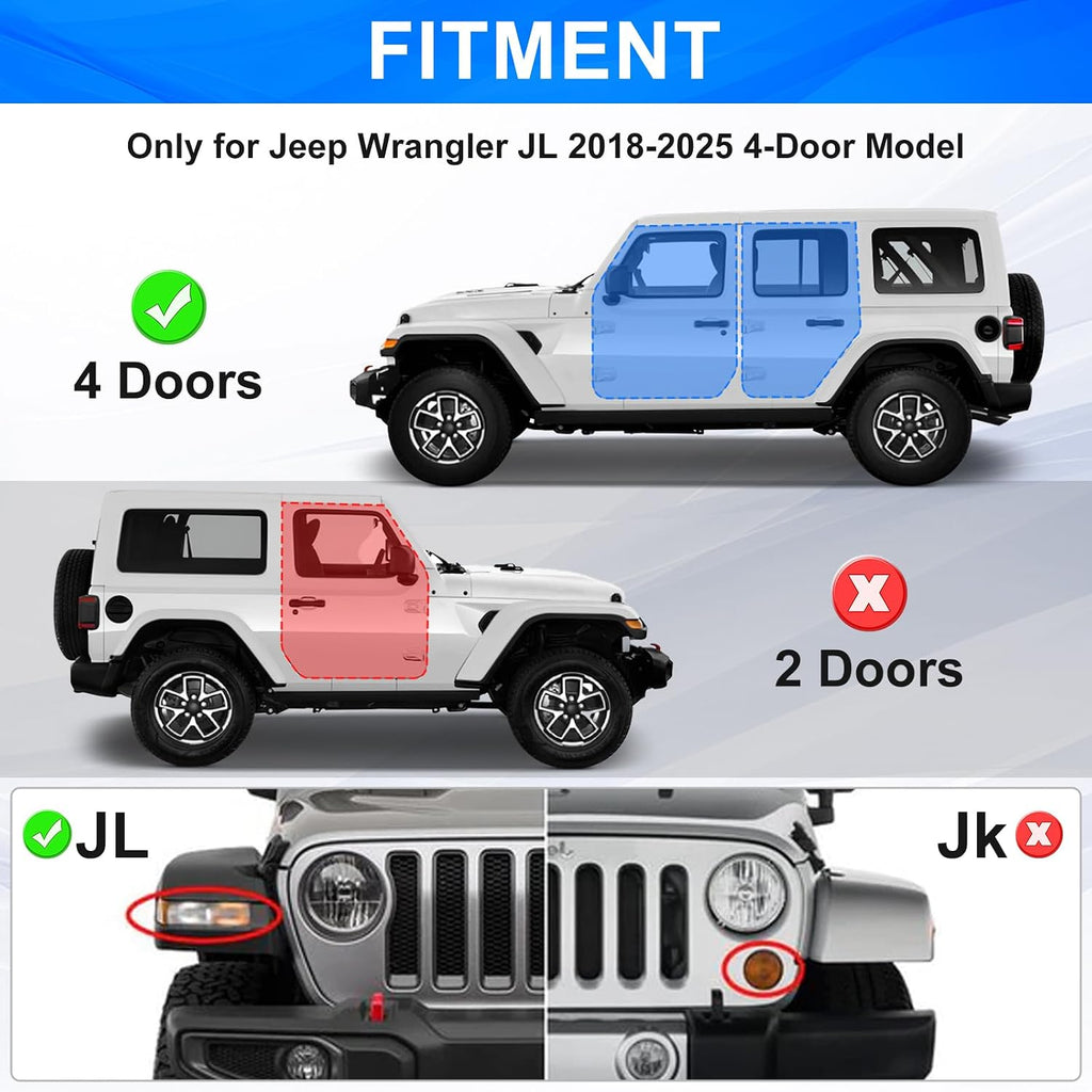 Red Running Boards fit for Jeep Wrangler JL 2018-2026 | side steps for JL 4 door 7 inch red panel step bars rock rails steps rock sliders estribos para