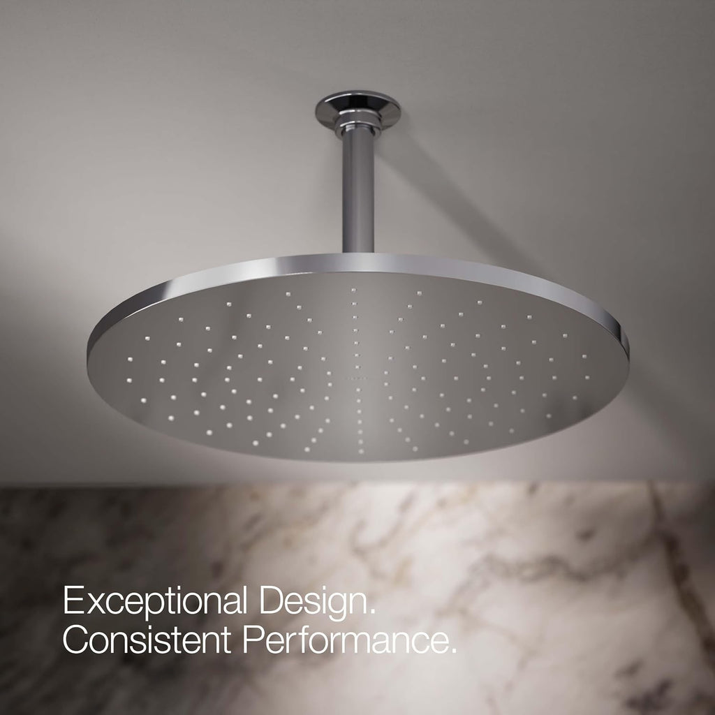 Kohler 13691-CP Contemporary Round 14' single-function rainhead, 2.5 gpm, Polished Chrome