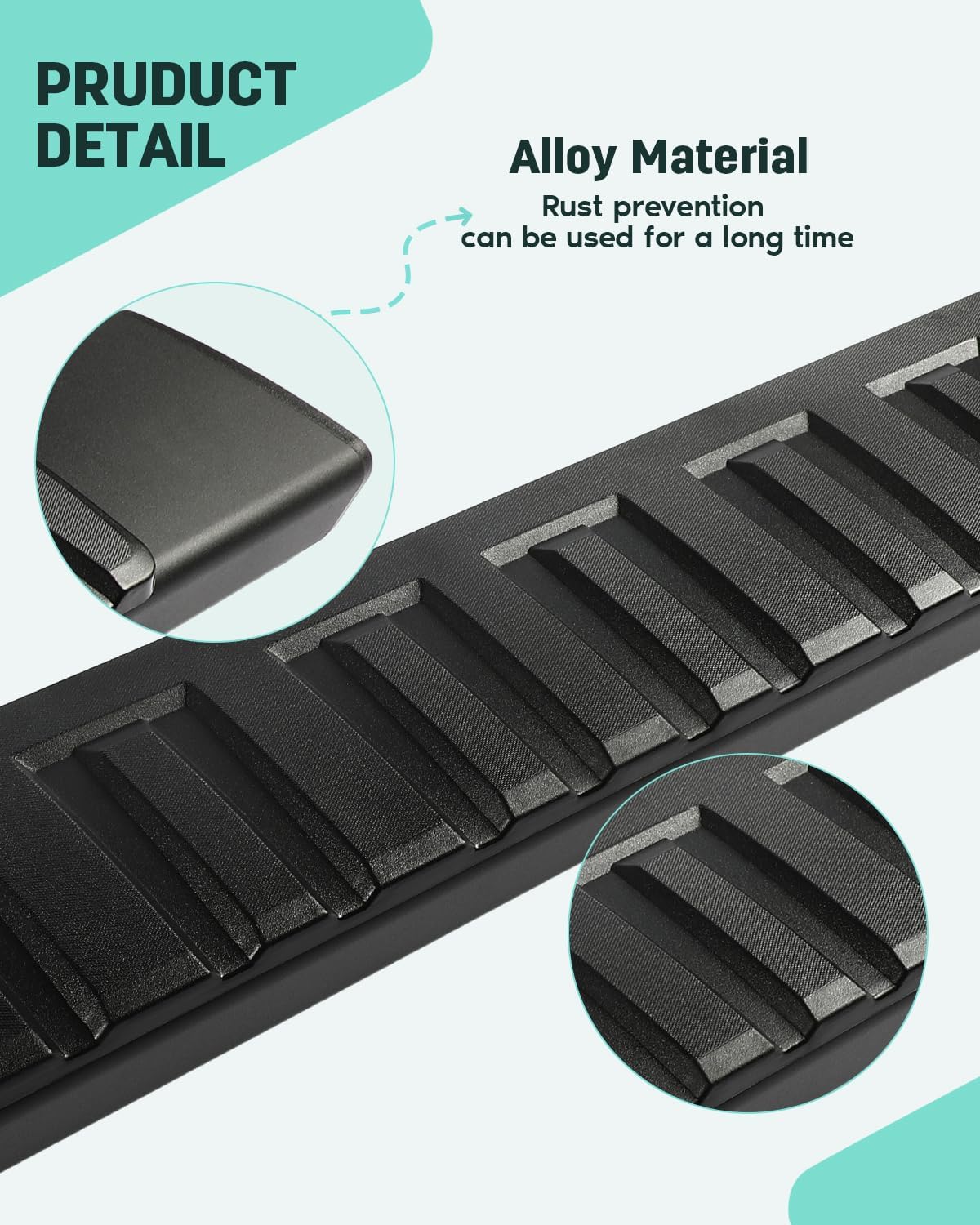 SCITOO 6.4 Inches Nerf Bar Running Board Fit for 2009-2014 for Ford for F-150 Super Crew Cab Aluminium Alloy Black Side Step