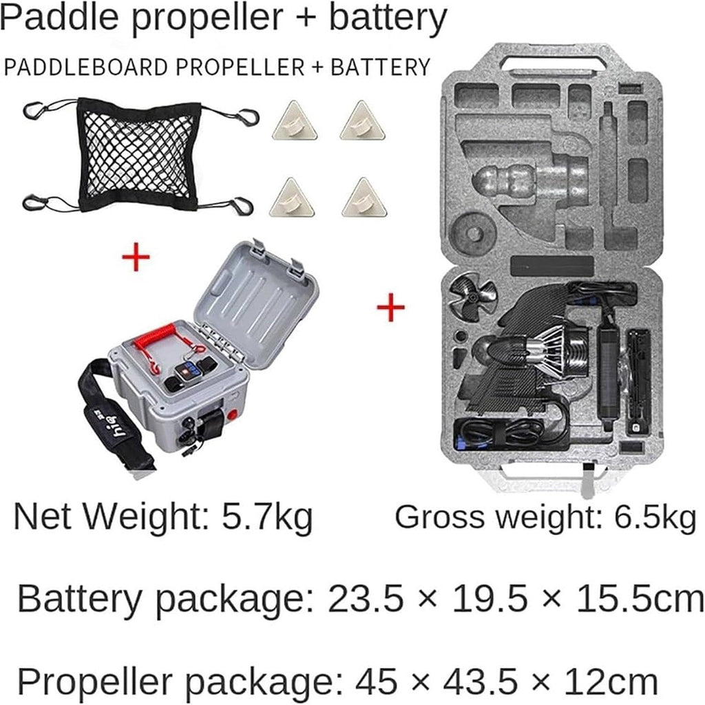 24V Battery Electric Fin, Paddle Board Push Motor Sup Surf Kayak, Electric Surfboard Fins Propeller with Remote Control, Portable Powered Surfboard Kit 3-6Km/H