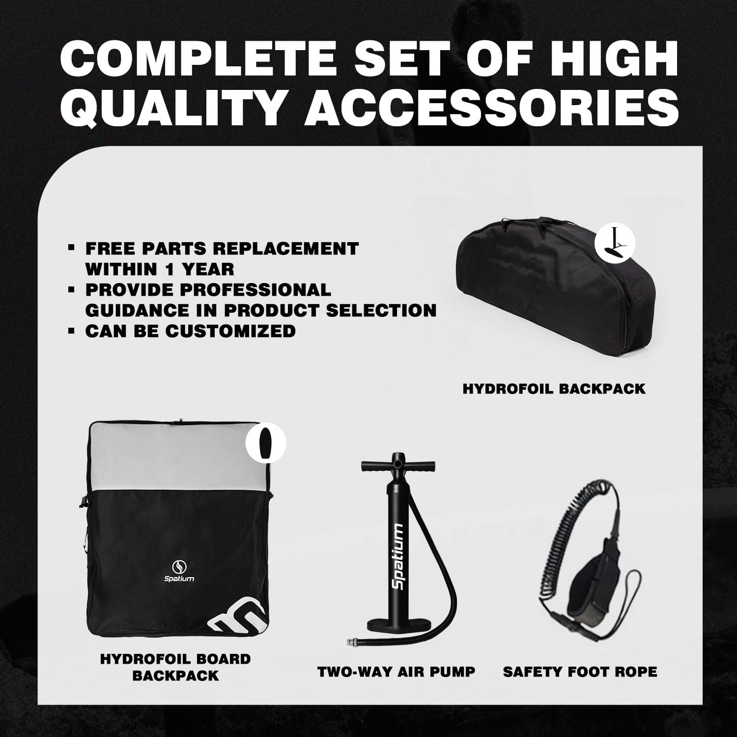 Spatium Unpowered Hydrofoil Boards Inflatable Foil Board Foiling Surfing with F200 Foil Boarding Without Motor