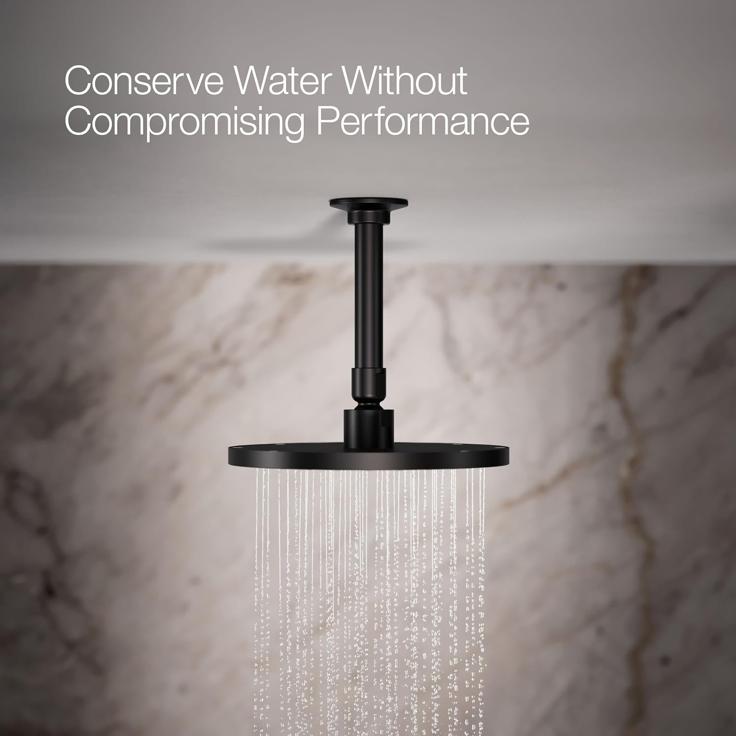 Kohler 13688-BL Contemporary Round 8' single-function rainhead, 2.5 gpm, Matte Black