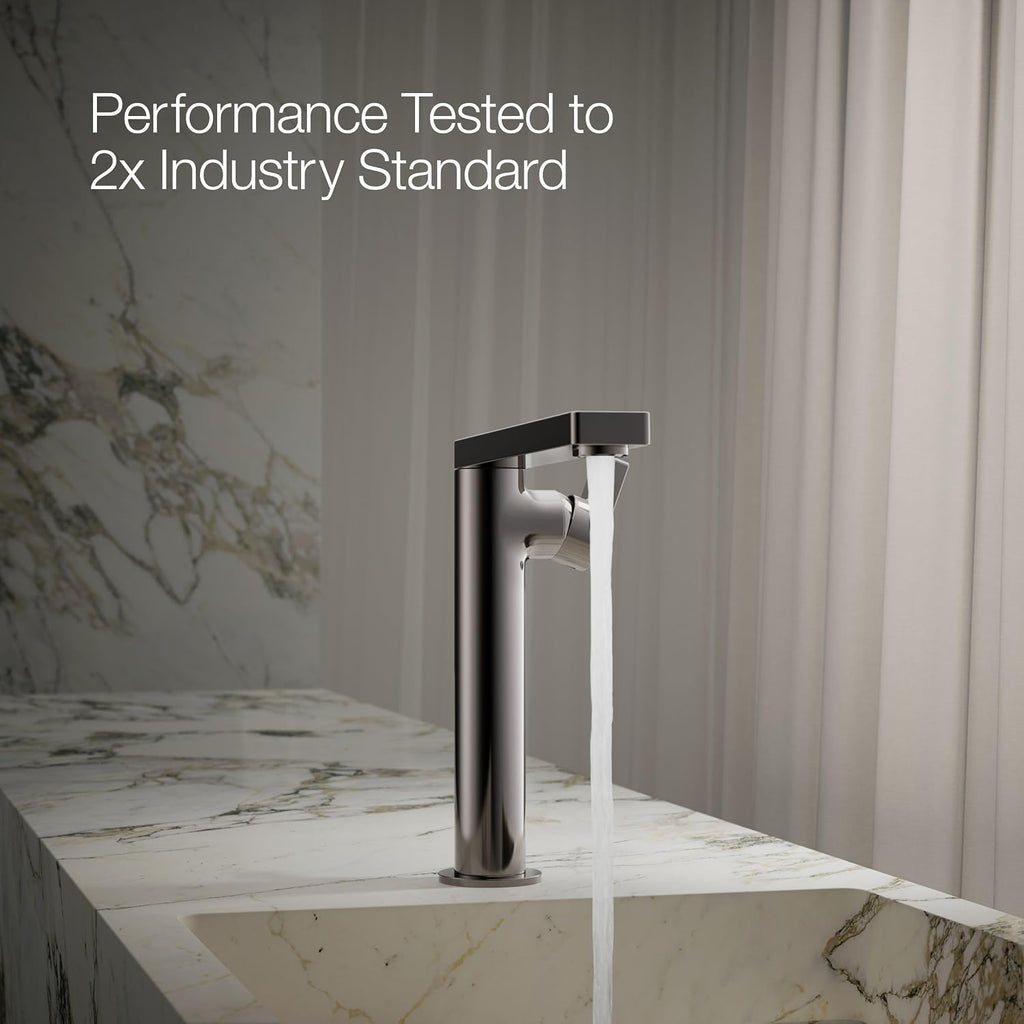 Kohler 73168-4-TT Composed® Tall Single-Handle Bathroom Sink Faucet with Lever Handle, 1.2 gpm, Vibrant Titanium