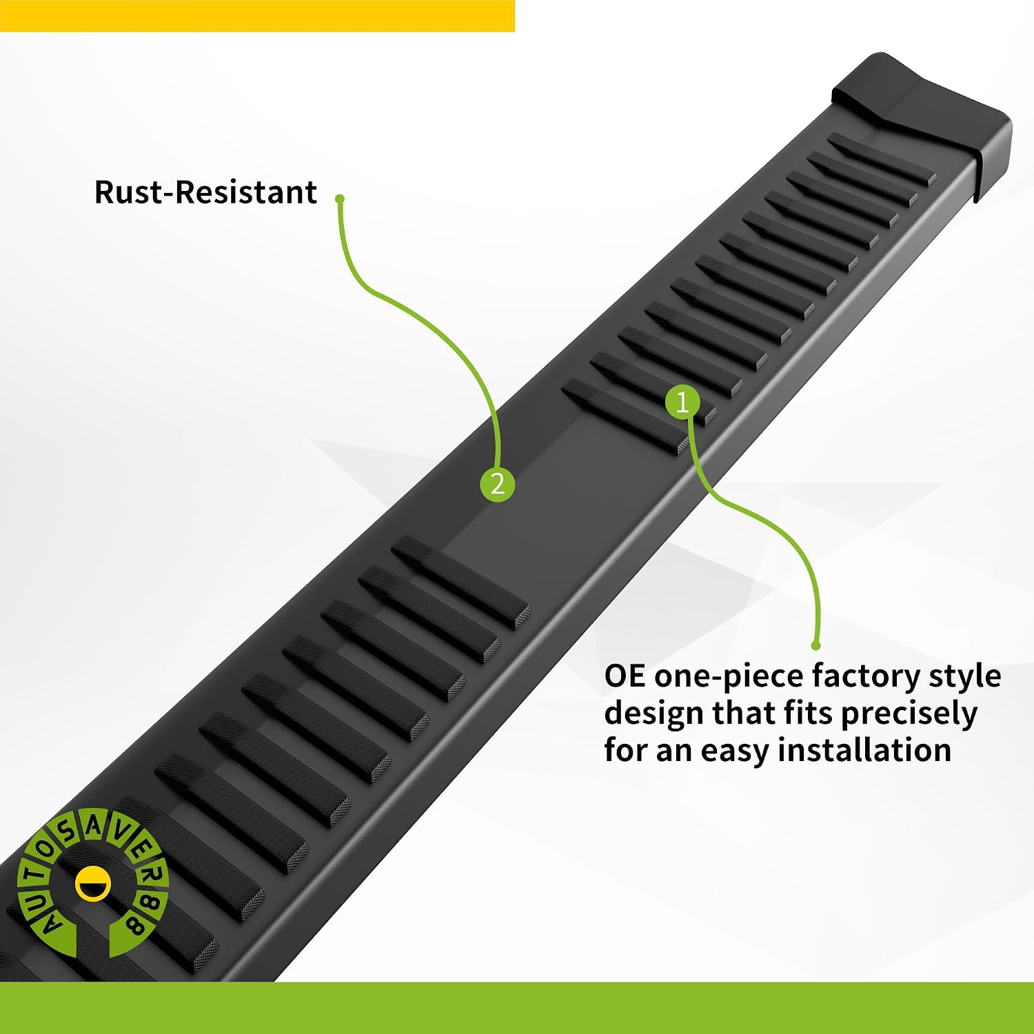 AUTOSAVER88 6 Inches Running Boards Crew Cab Compatible with 2007-2018 Chevy Silverado/GMC Sierra 1500 & 2007-2019 Silverado/Sierra 2500HD 3500HD, Step Pad Design, Stainless Steel Side Steps Nerf Bar
