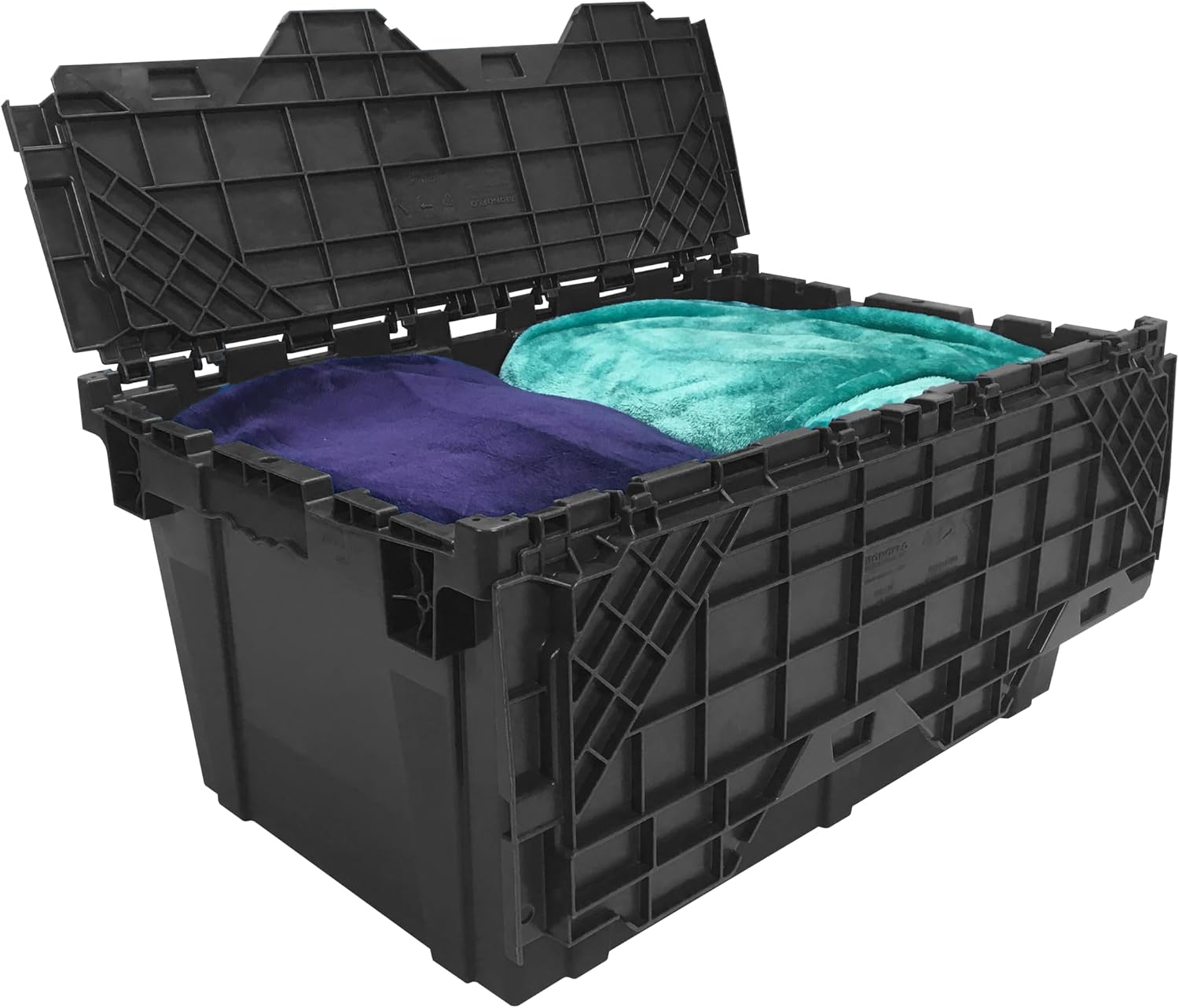 Uboxes Storage Crate, 5 Pack Black Plastic Rectangle Storage Boxes, 27 x 17 x 12 inches, Stackable Waterproof Crates for Organizing Closets, Garage, Kitchen, Outdoor Activities