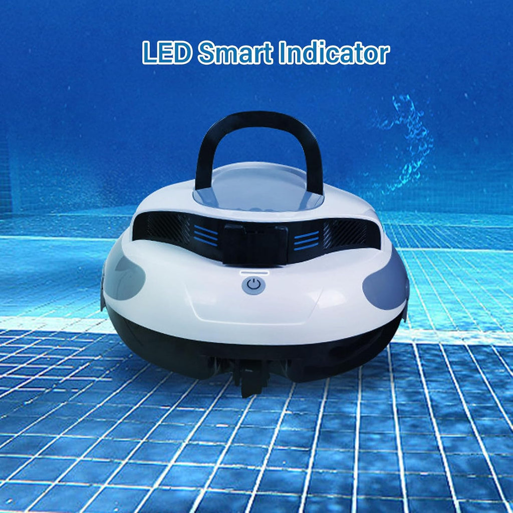 Robotic Pool Cleaner, Pool Vacuum with Self Parking Function, Automatic Cleaning, 1000 ft ² Cleaning Area, 5000mAH Battery, Cordless Above Ground Pool Vacuum Pool Robot Vacuum (US)