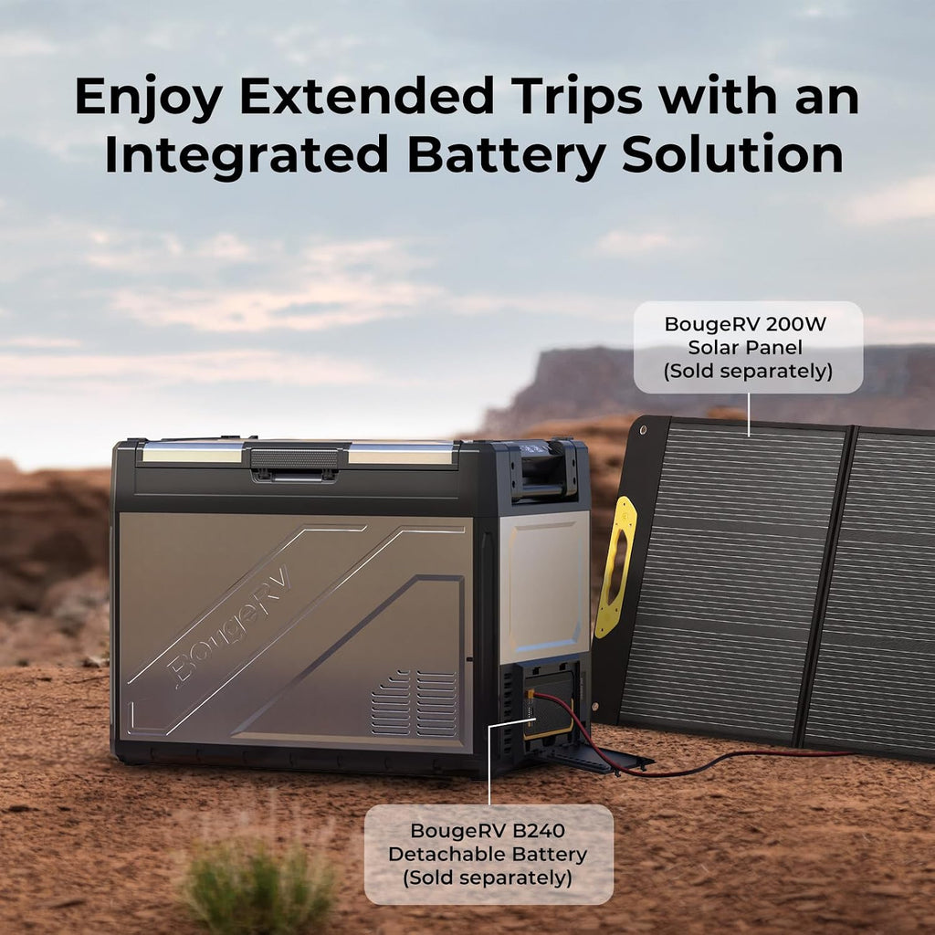 BougeRV 12 Volt Portable Refrigerator, 69 Quart Dual Zone Car Fridge Freezer with APP Control, Compressor Cooler 12/24V DC, 110~240V AC for Overlanding, Camping, Travel, RV(2026 New Model: Rocky V3.0)