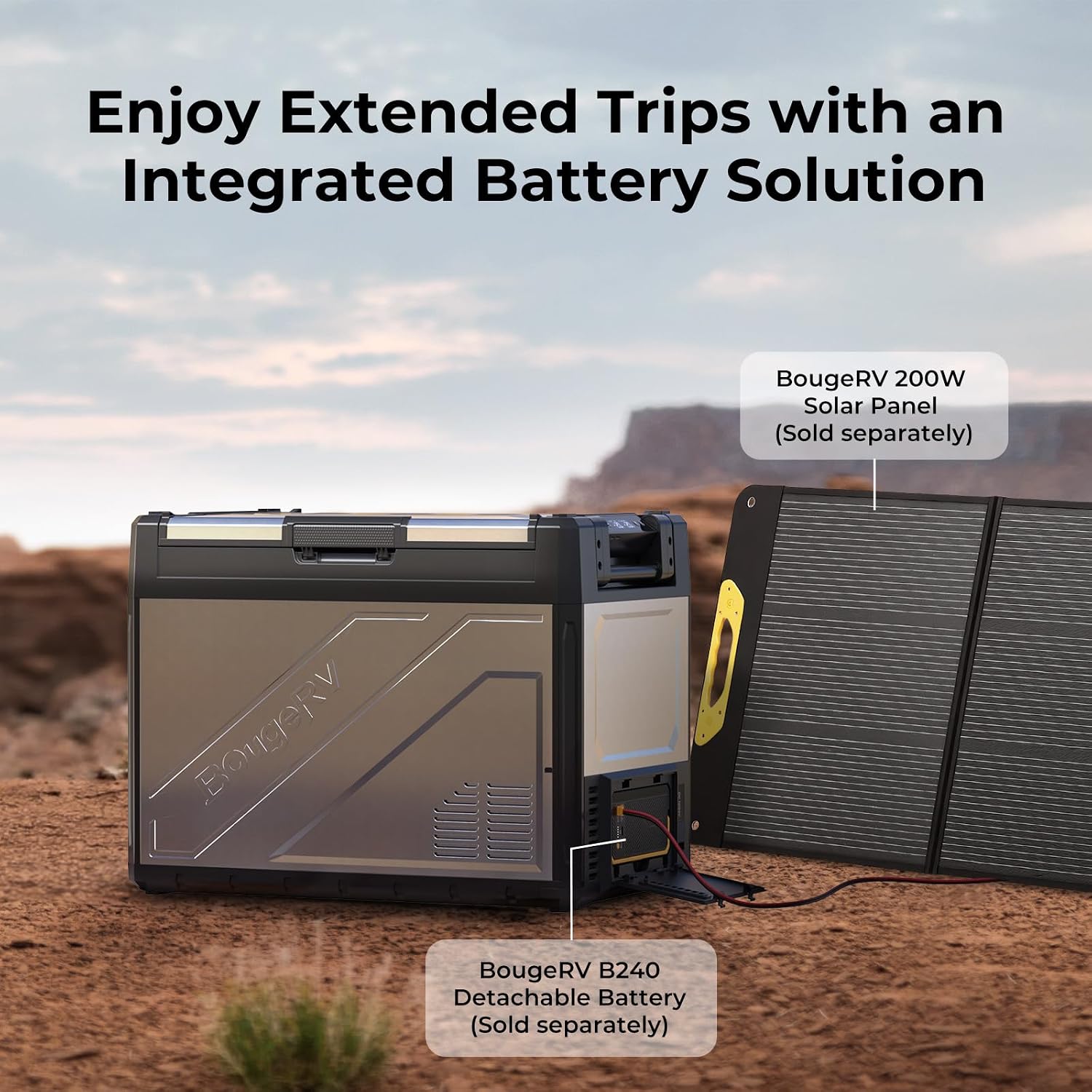 BougeRV 12 Volt Portable Refrigerator, 69 Quart Dual Zone Car Fridge Freezer with APP Control, Compressor Cooler 12/24V DC, 110~240V AC for Overlanding, Camping, Travel, RV(2026 New Model: Rocky V3.0)