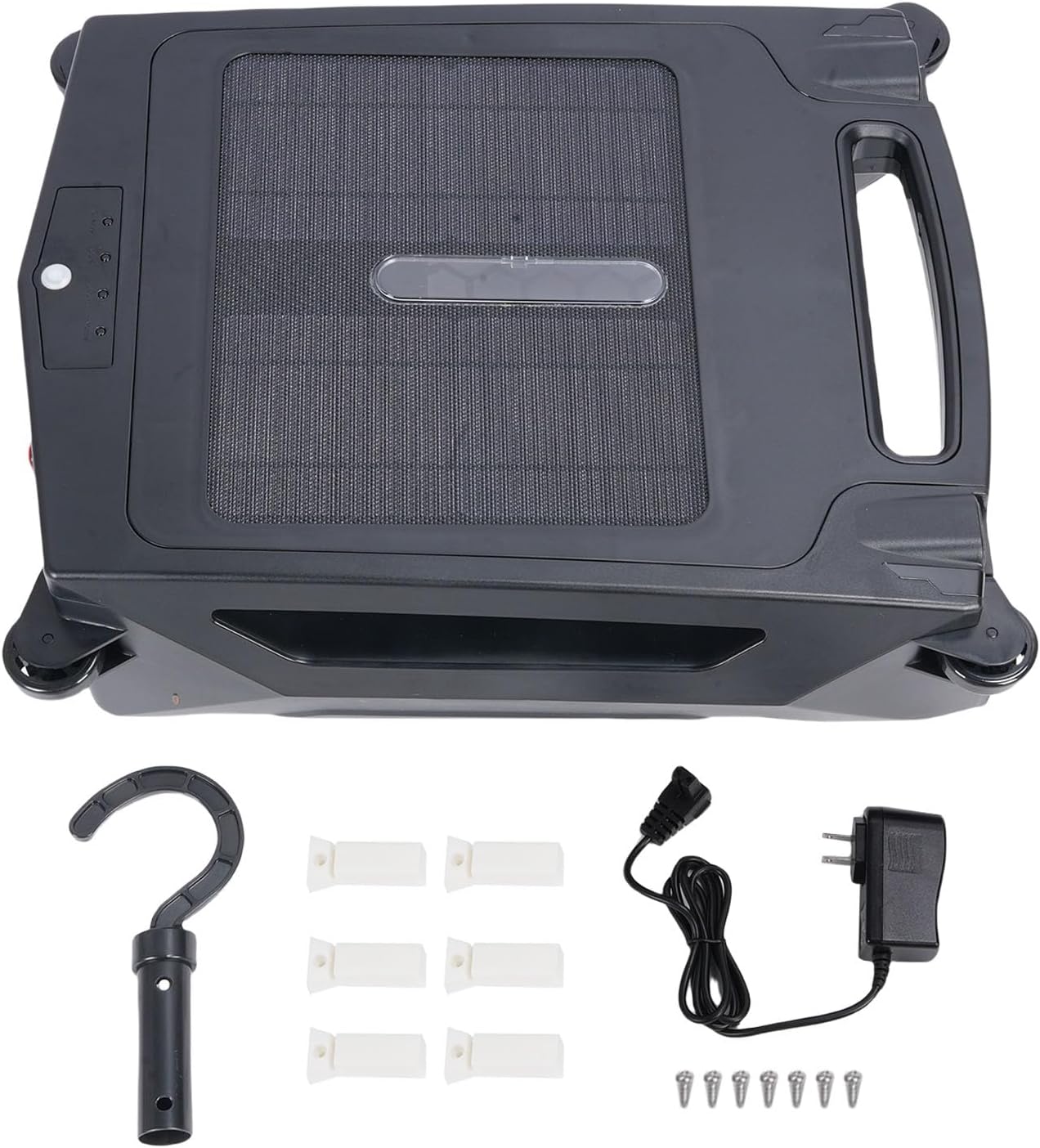 Naroote Solar Swimming Pool Surface Cleaning Robot, Automatic Rechargeable Cordless Robotic Pool Cleaner with Dual Charging Functionality & 5 Hours Continuous Cleaning (US Plug)