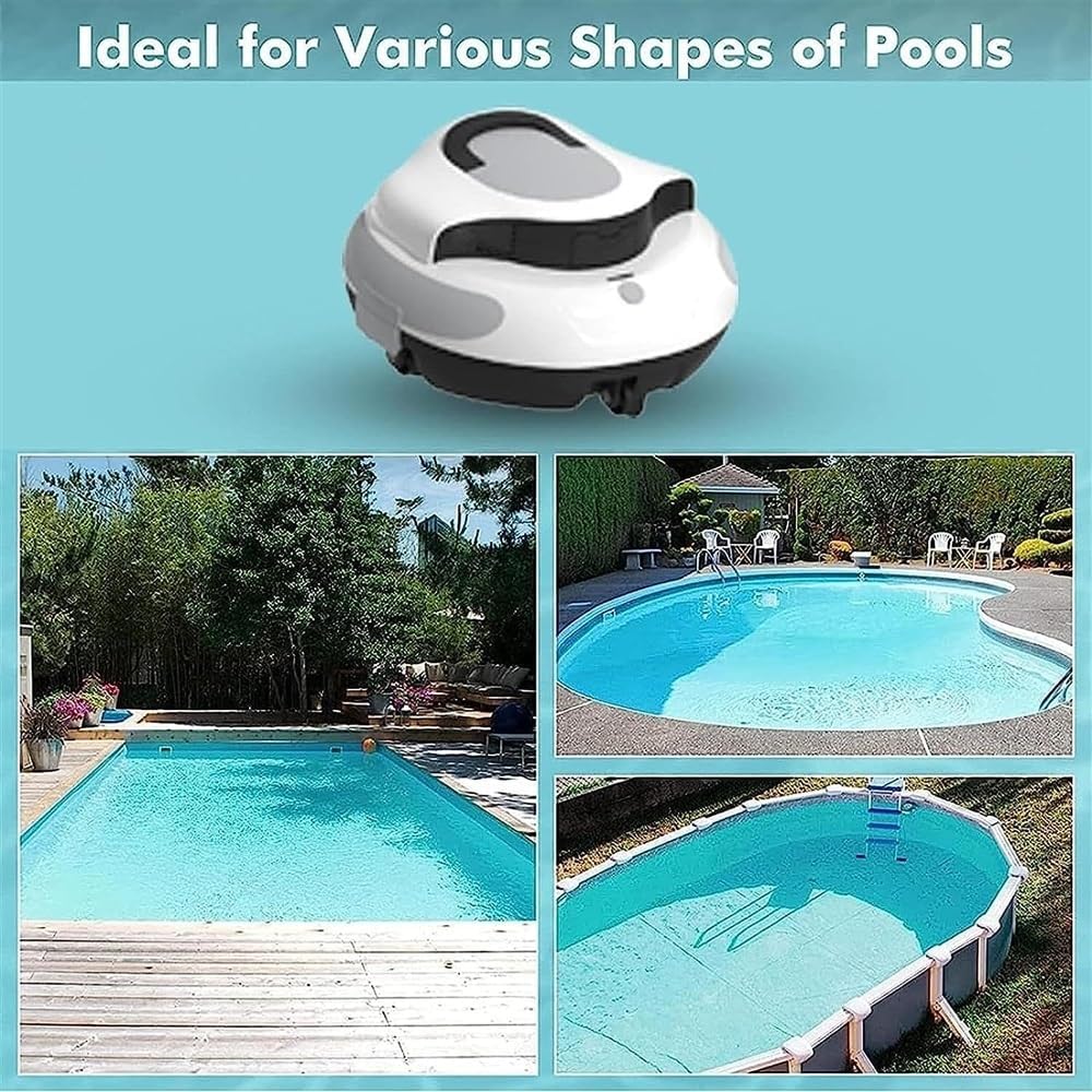 Cordless Pool Robot, Strong Suction Power Pool Robot 100min Powerful Cleaning Pool Water Vacuum Cleaner