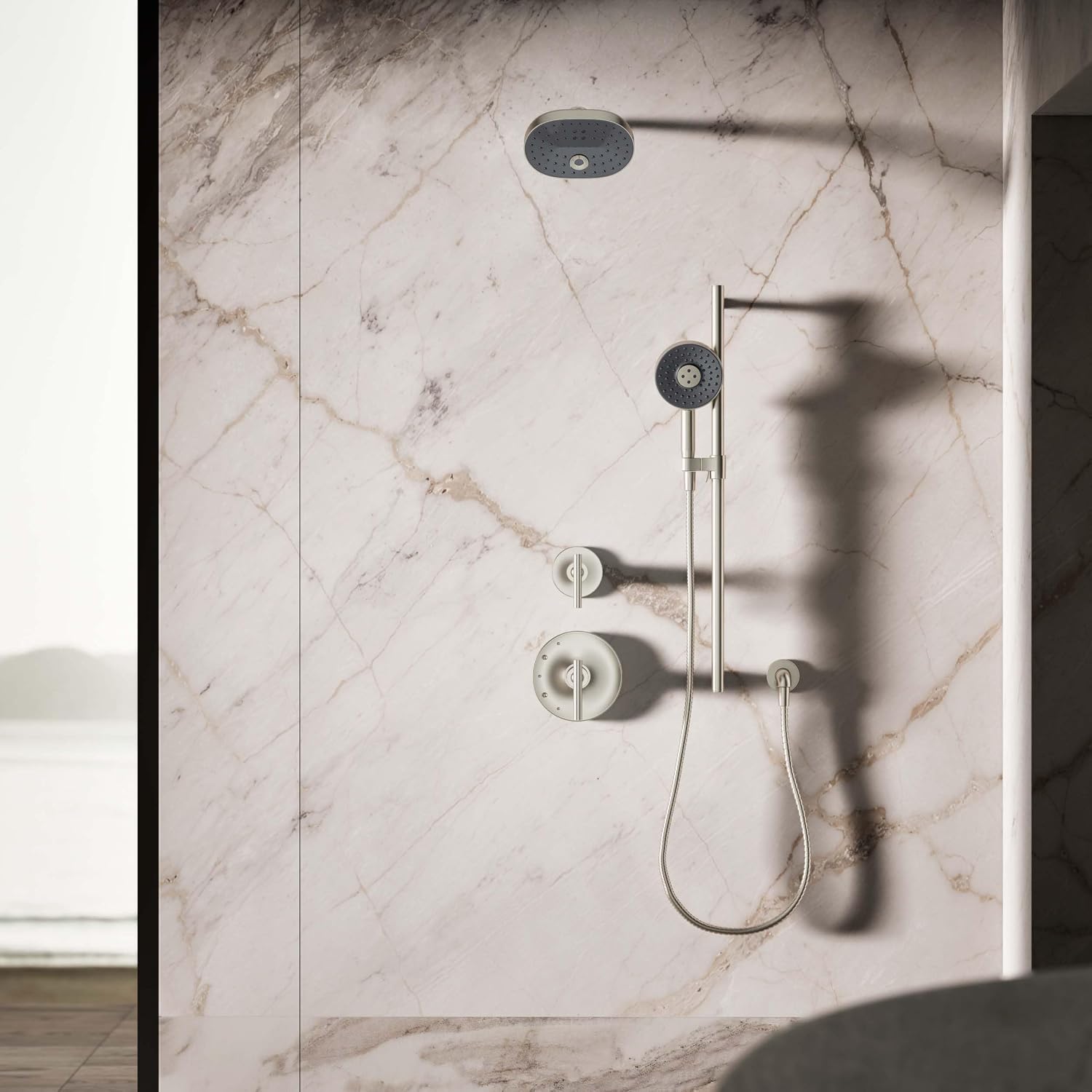 Kohler 26282-BN Statement® Round three-function handshower, 2.5 gpm, Vibrant Brushed Nickel
