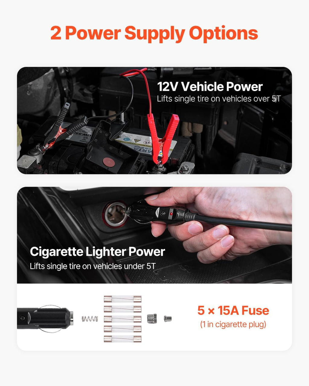 VEVOR Electric Car Jack, 5 Tons /11000 lbs, Electric Scissor Jack with Built-in Inflator, 12V Tire Change Replacement with Electric Impact Wrench & LED Light, Portable Jack kit for Sedan, SUV, Truck