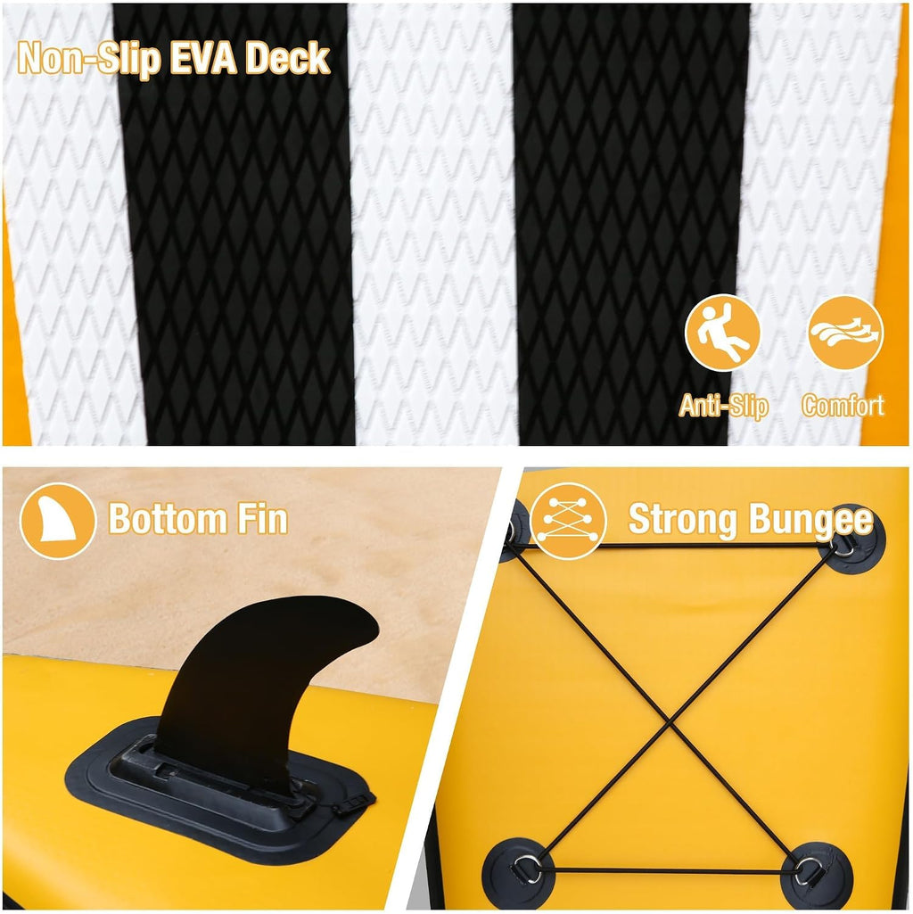 Inflatable Paddle Boards with Non-Slip Deck, Ultra-Light Stand Up Paddle Board Surf Board with Accessories & Carry Bag, Wide Stable Design for Adults and Youth