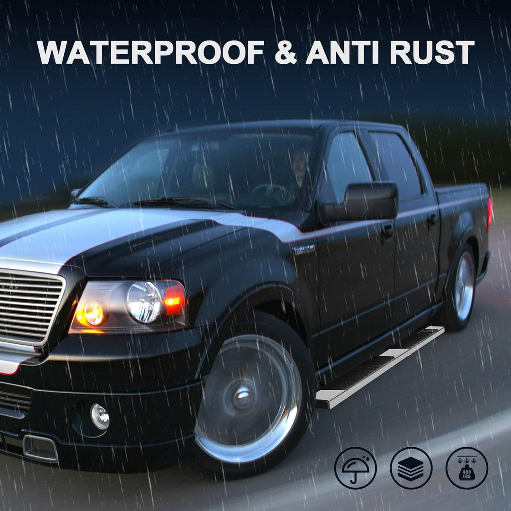 6 Inch Running Boards Compatible with 2019-2026 Ford Ranger Super Crew Cab with 4 Full Size Doors.Ford Ranger Steps Rock Sliders Step Bar Side Steps.Stainless Steel