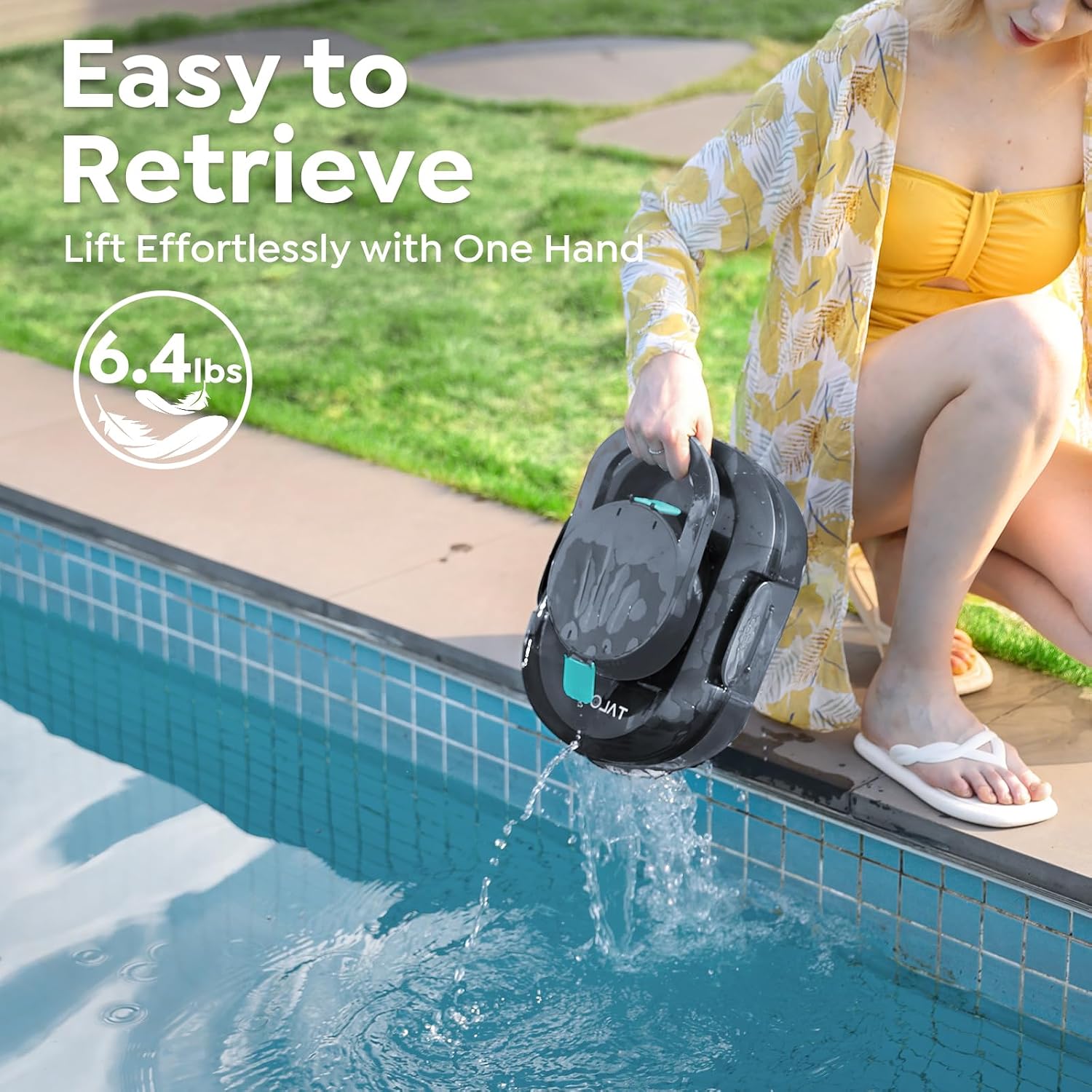 2026 TALOSBO S1 Pro Max Cordless Pool Cleaner – Dual Motor Suction, 130-Min Runtime, Fast Charging, Large-Capacity Filter Basket & Smart Self-Parking for Above-Ground Pools