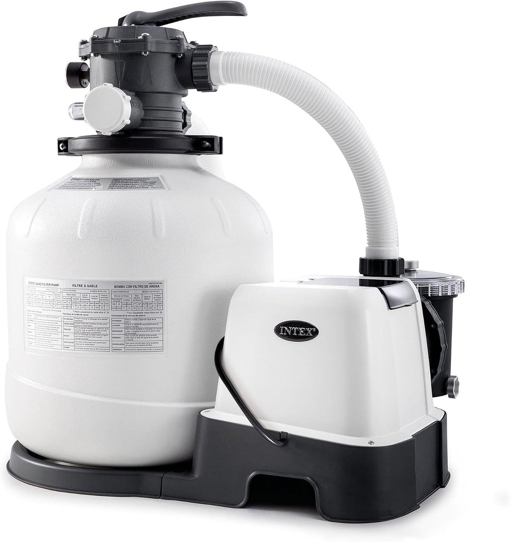 Intex ZX100 Automatic Pressure Side Swimming Pool Cleaner with 26679EG 2,150-GPH 16' Krystal Clear Saltwater System and Sand Filter Pump