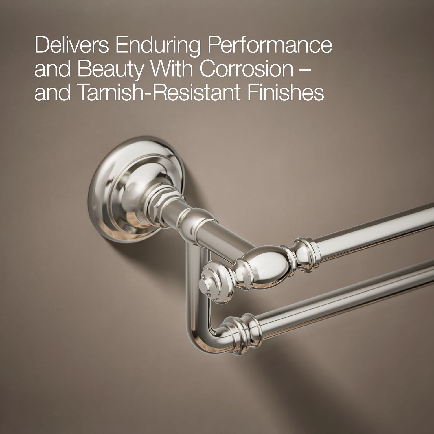 Kohler 72570-SN Artifacts® 24' Double Towel bar, Vibrant Polished Nickel