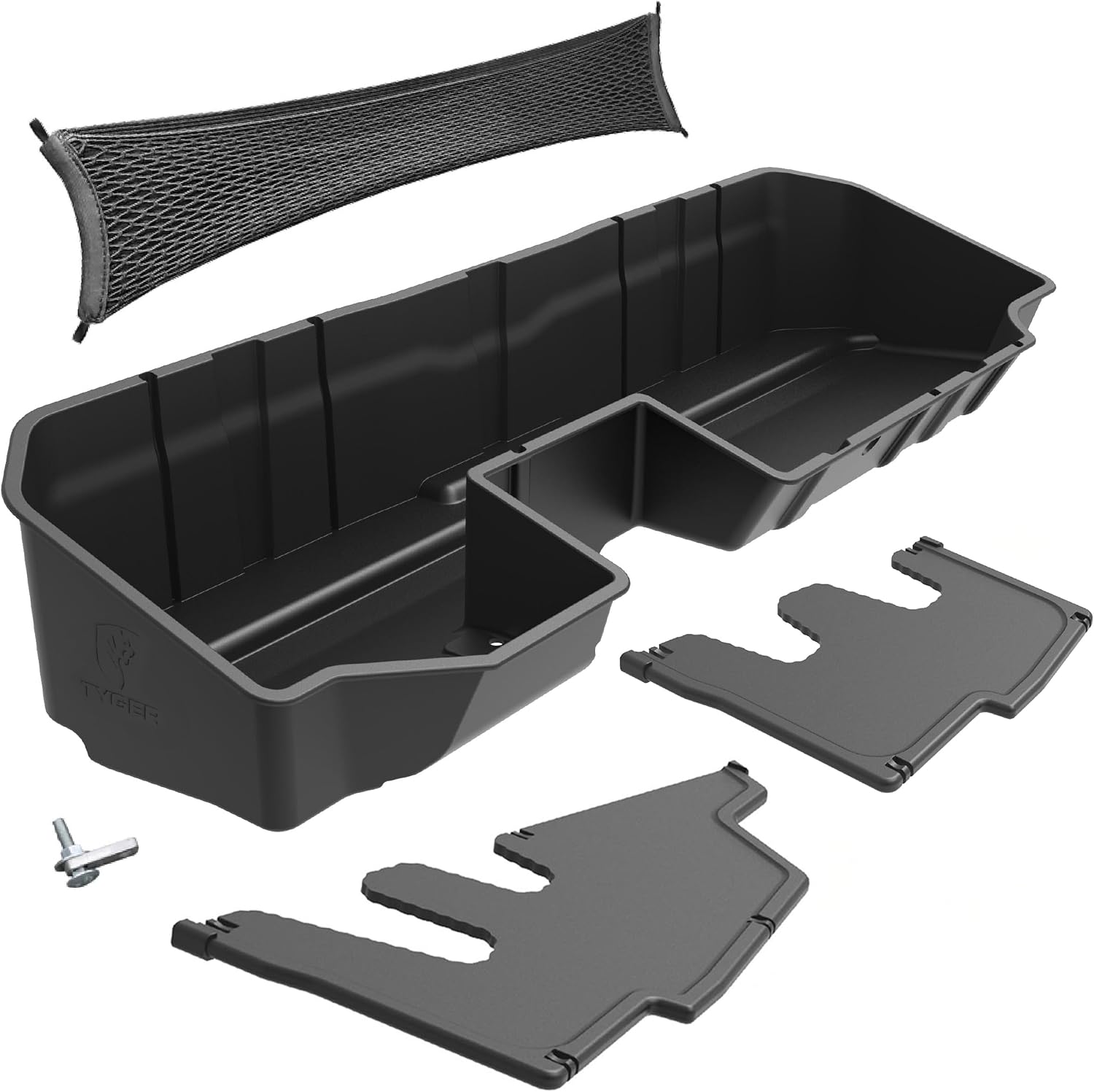 Tyger Auto Rear Under Seat Storage Box Compatible with 2019-2026 Chevy Silverado GMC Sierra 1500; 2020-2026 2500 3500HD Double & Crew Cab, Custom-Fit Cargo Organizer Console | TG-CB5C8838