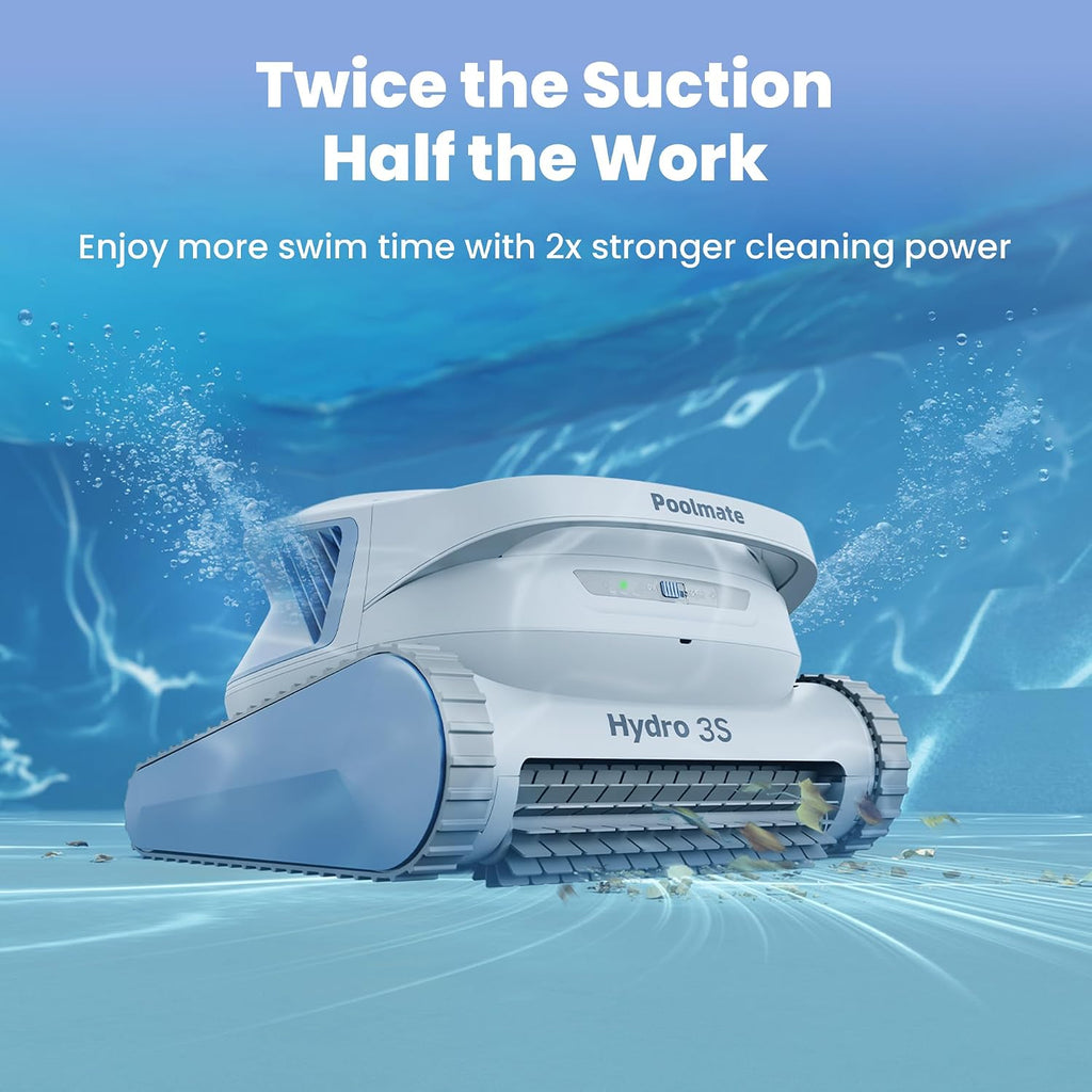 Chasing Hydro 3S Pool Vacuum for Inground Pools, Cordless Pool Cleaner 300 Mins Runtime for Above Ground Pools, Smart Navigation S-Path, 4.1L Filter Basket, Auto Waterline/Wall Cleaning