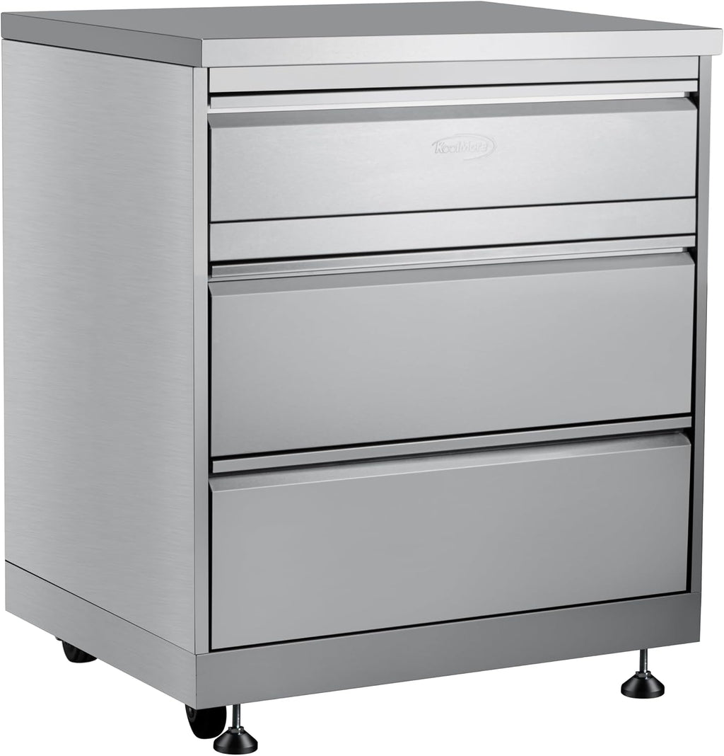 KoolMore 32 in. Stainless-Steel Outdoor Kitchen Cabinet with Three Drawers (KM-OKS-CAB3)