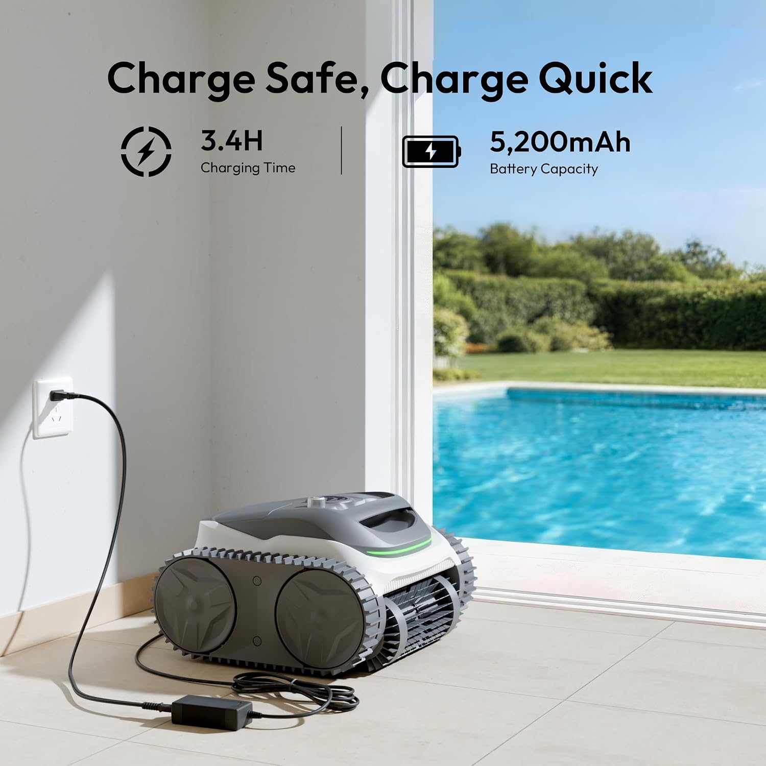 (2026 Upgraded) Bubot 700 Cordless Robotic Pool Vacuum for Inground Pools, Above Ground Pool Cleaner with App Control & Smart Navigation, Floor Wall Waterline Cleaning, Up to 210-Min Runtime, White