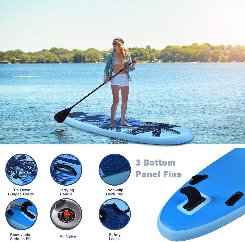 Goplus 9.8'/10'/11' Inflatable Stand Up Paddle Board, 6.5' Thick SUP with Premium Accessories and Carry Bag, Wide Stance, Bottom Fin for Paddling, Surf Control, Non-Slip Deck, for Youth and Adult
