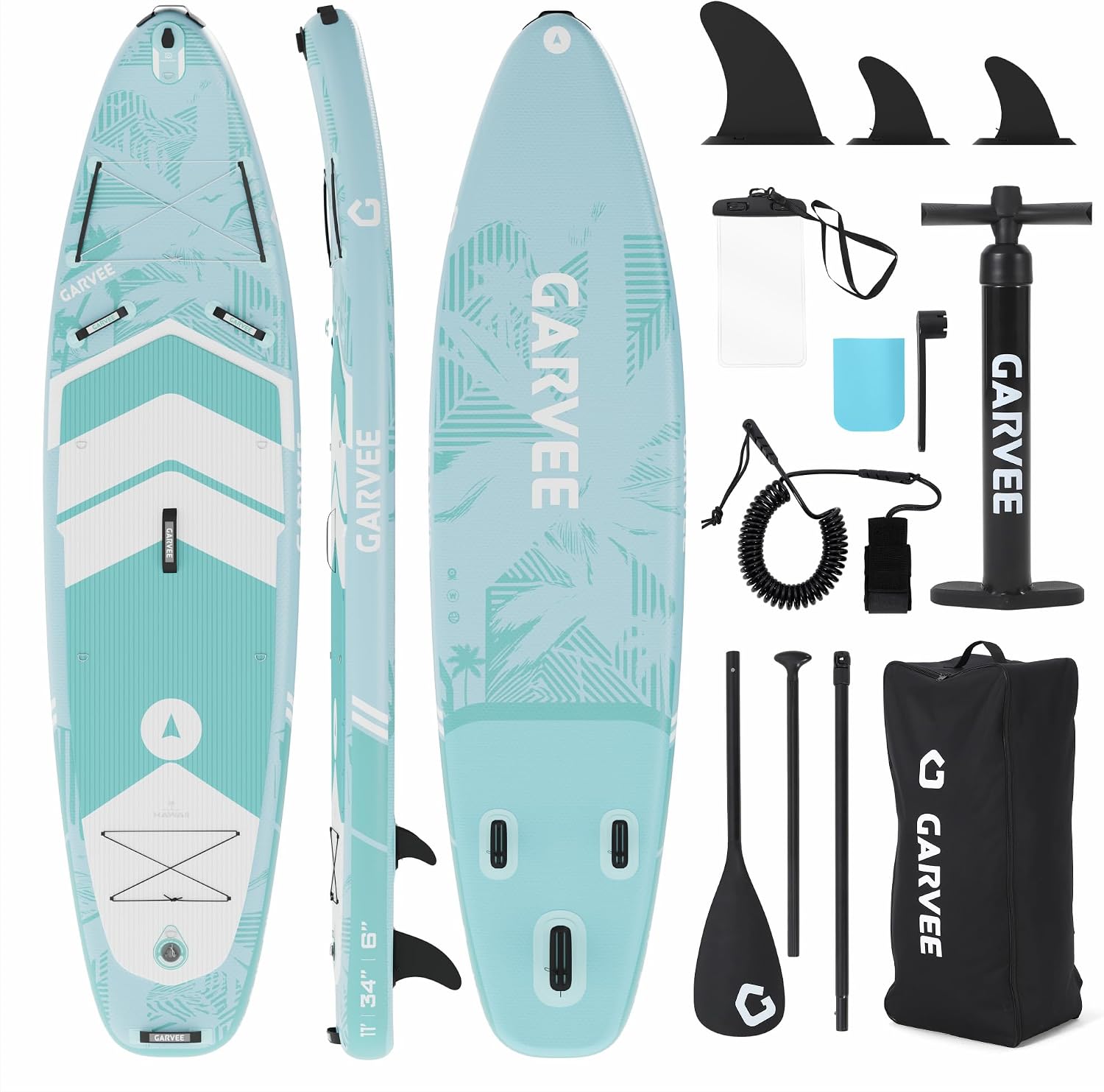 GarveeLife Inflatable Paddle Board,10.6/11FT Inflatable Stand Up Paddle Board with Premium SUP Paddleboard Accessories, Wide Stable Design, Non-Slip Comfort Deck for All Skill Level