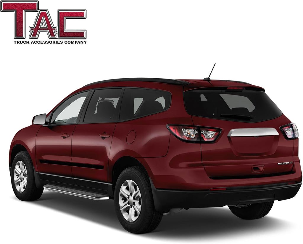 TAC Cobra Running Boards Compatible with 2007-2017 Chevy Traverse| 2007-2016 GMC Acadia| 2017 Acadia Limited(Exclude. Denali) | 2007-2009 Enclave Aluminum Black Off-Road SUV Exterior Accessories