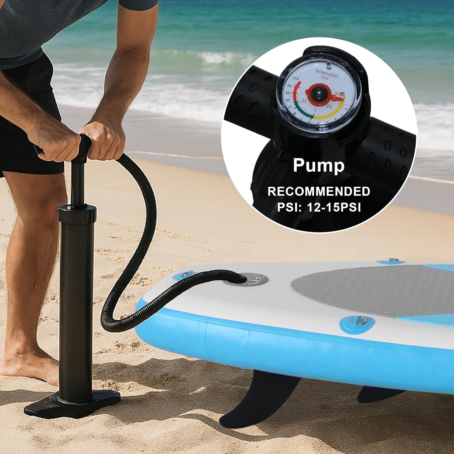 Inflatable Stand up Paddle Board, Extra Wide SUP, with Premium Paddleboard Accessories, Hand Pump, Backpack, Adult & Youth, for Yoga Fishing Paddling
