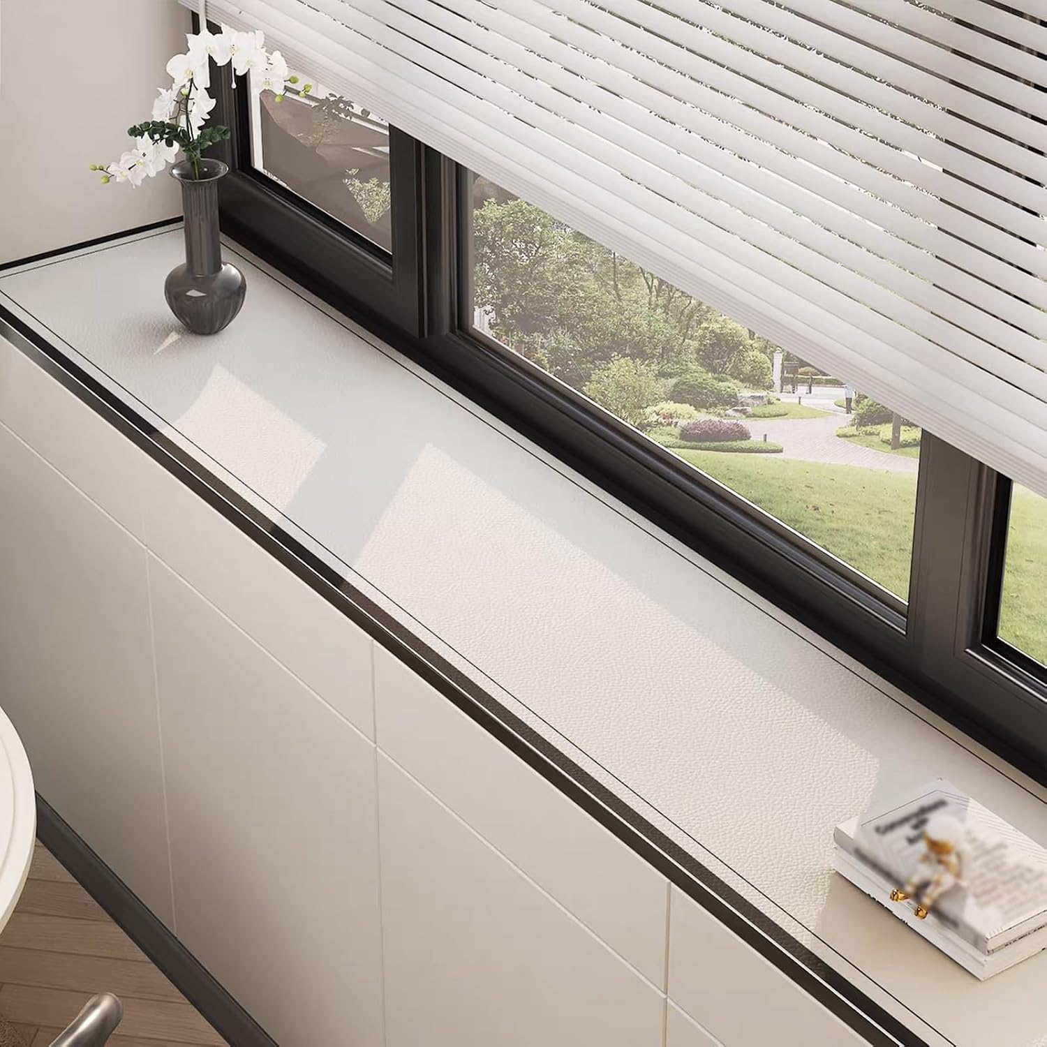 PVC Window Sill Mat, Simple Windowsill Protector Cover 1m 120cm 1.5m 180cm 2m Long, Narrow Apartment Kitchen Office Window Ledge Decor(27x71in/70x180cm)