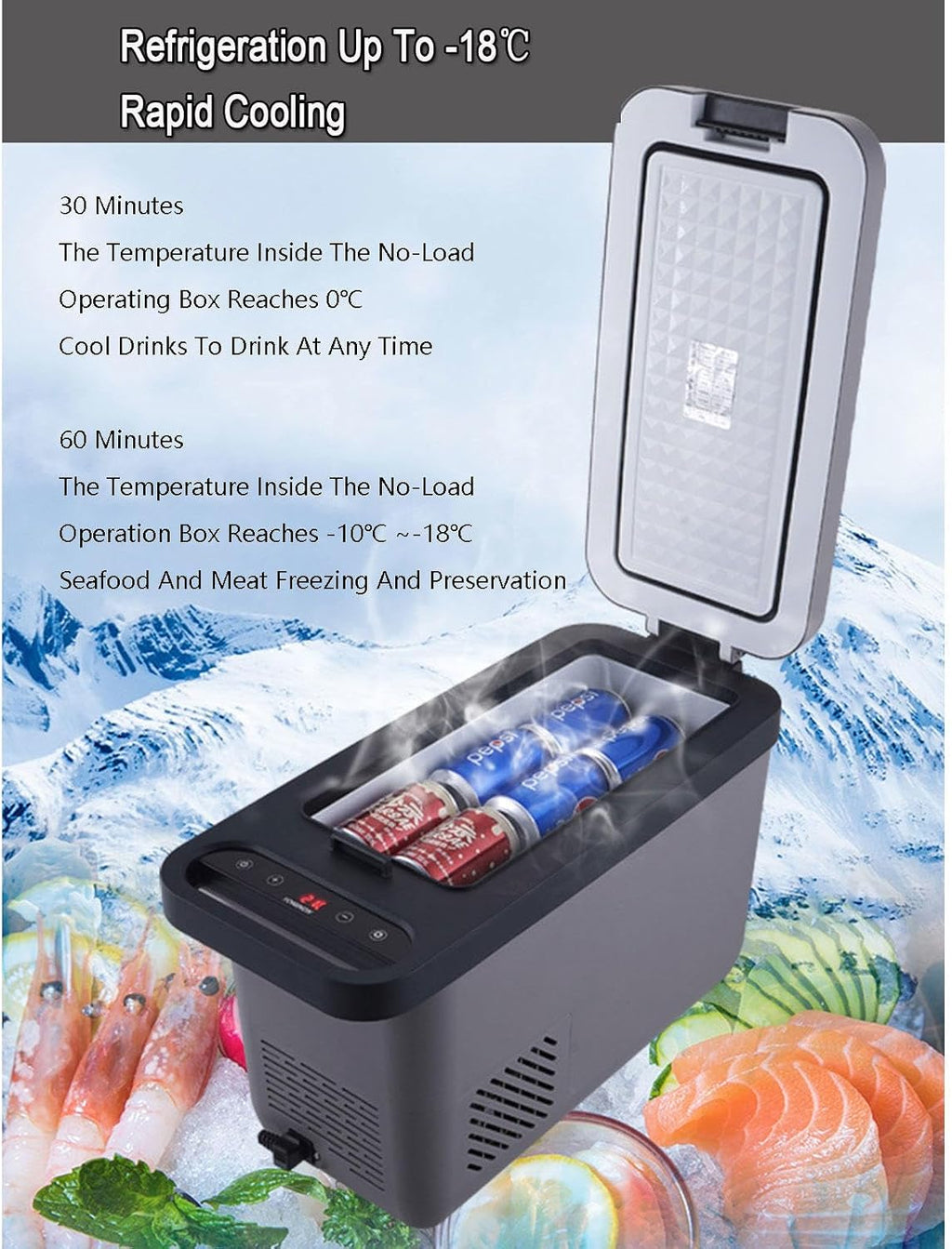 Outdoor Car Refrigerator, Car Home Dual-Use 12V/24V Car 16L Fridge Portable Freezer Compressor Cooler for Car, RV, Truck, Van, Boat for Camping, Travel, Fishing Outdoor,Red
