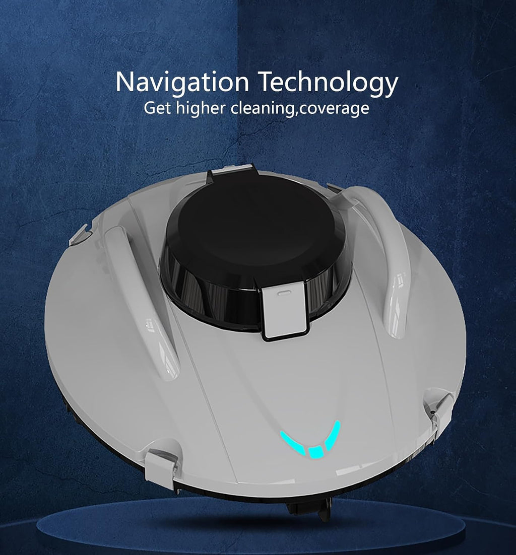 Pool Surface Skimmer Cleaner, Powerful Suction Robotic Pool Cleaner, Cordless Design, Automatic Pool Vacuum Robot for Inground Pools