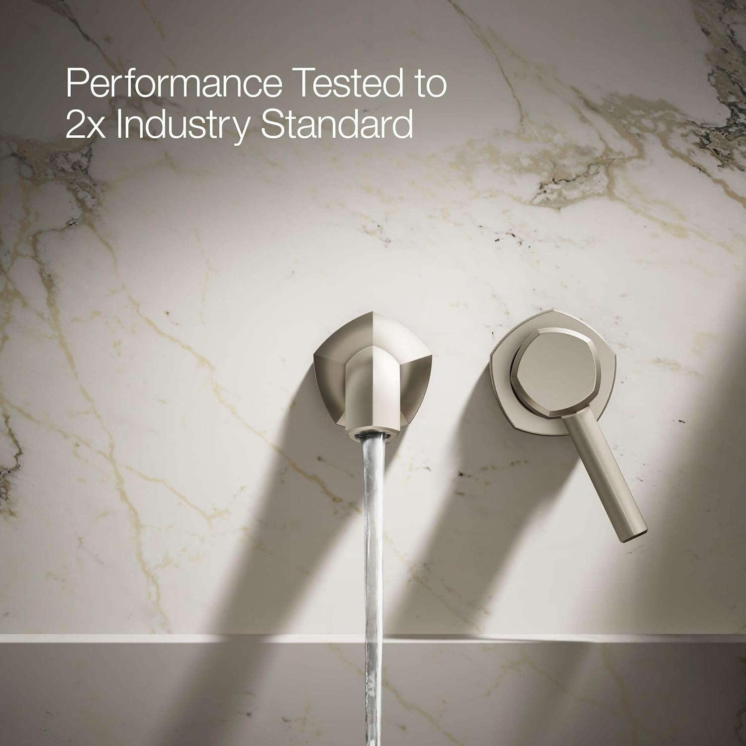 KOHLER T27011-ND-BN Occasion Bathroom Sink Faucet Spout, Stationary Wall-Mount Bathroom Sink Spout, 1.2 gpm, Vibrant Brushed Nickel