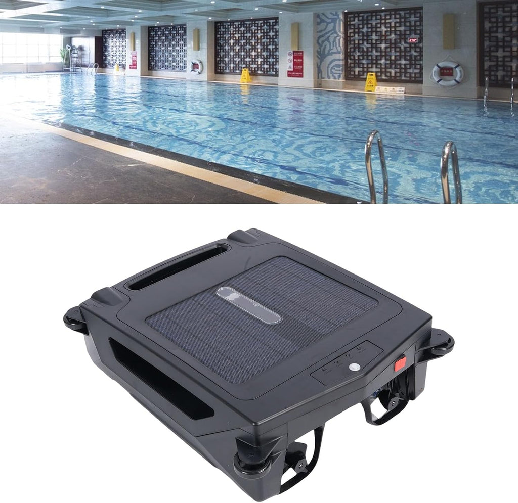 Naroote Solar Swimming Pool Surface Cleaning Robot, Automatic Rechargeable Cordless Robotic Pool Cleaner with Dual Charging Functionality & 5 Hours Continuous Cleaning (US Plug)