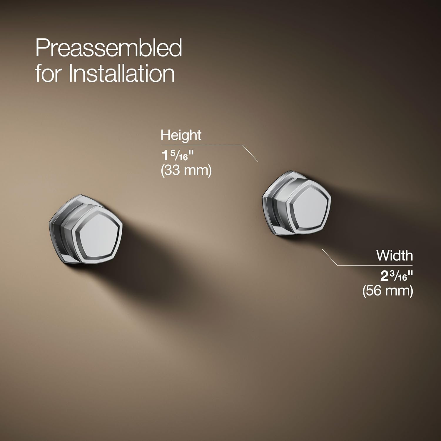 KOHLER K-T27013-9-CP Occasion Wall-Mount Bathroom Sink Faucet Knob Handle Trim, 1.2 GPM, Premium Durable Metal, Polished Chrome
