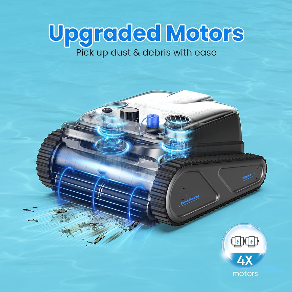 Y50 Cordless Robotic Pool Vacuum – Powerful Suction, Wall Climbing Pool Cleaner, Pool Floors, Drain & Walls & Waterline, Cleaning Up to 2000 Sq.ft, 5 Hours Battery Life, Auto Parking, Edge Retrieval