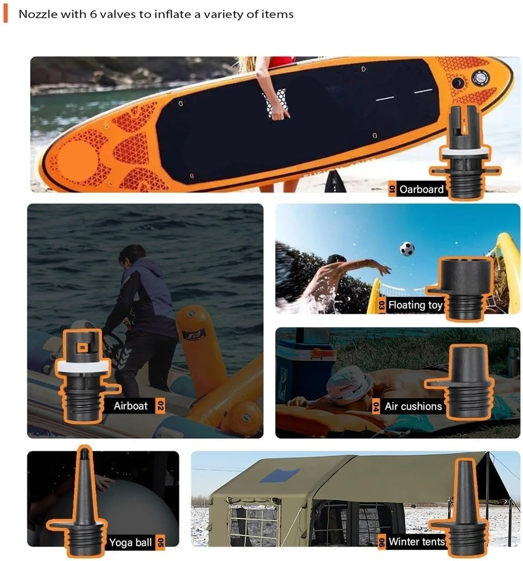 Tire Inflator, 20PSI SUP Electric Pump Rechargeable Deflatable Air Inflator For Surfing Paddle Board Boat,Dual Use Air Pump