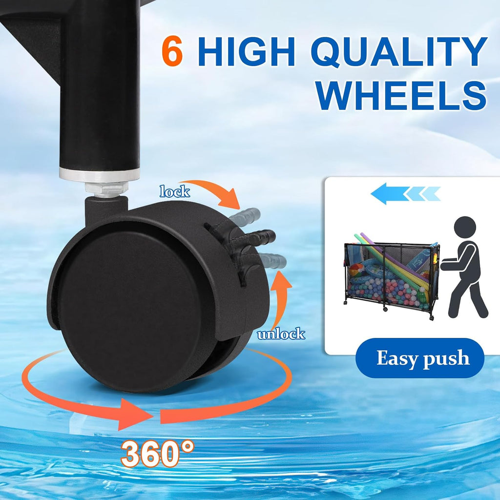 271 Gal Super Large Capacity pool storage | For Outdoor Pools/courtyard/Beaches, Stores Swimming Rings/Floaters & More,With Lockable Wheels, Portable & Space-Saving,pool float storage (L)
