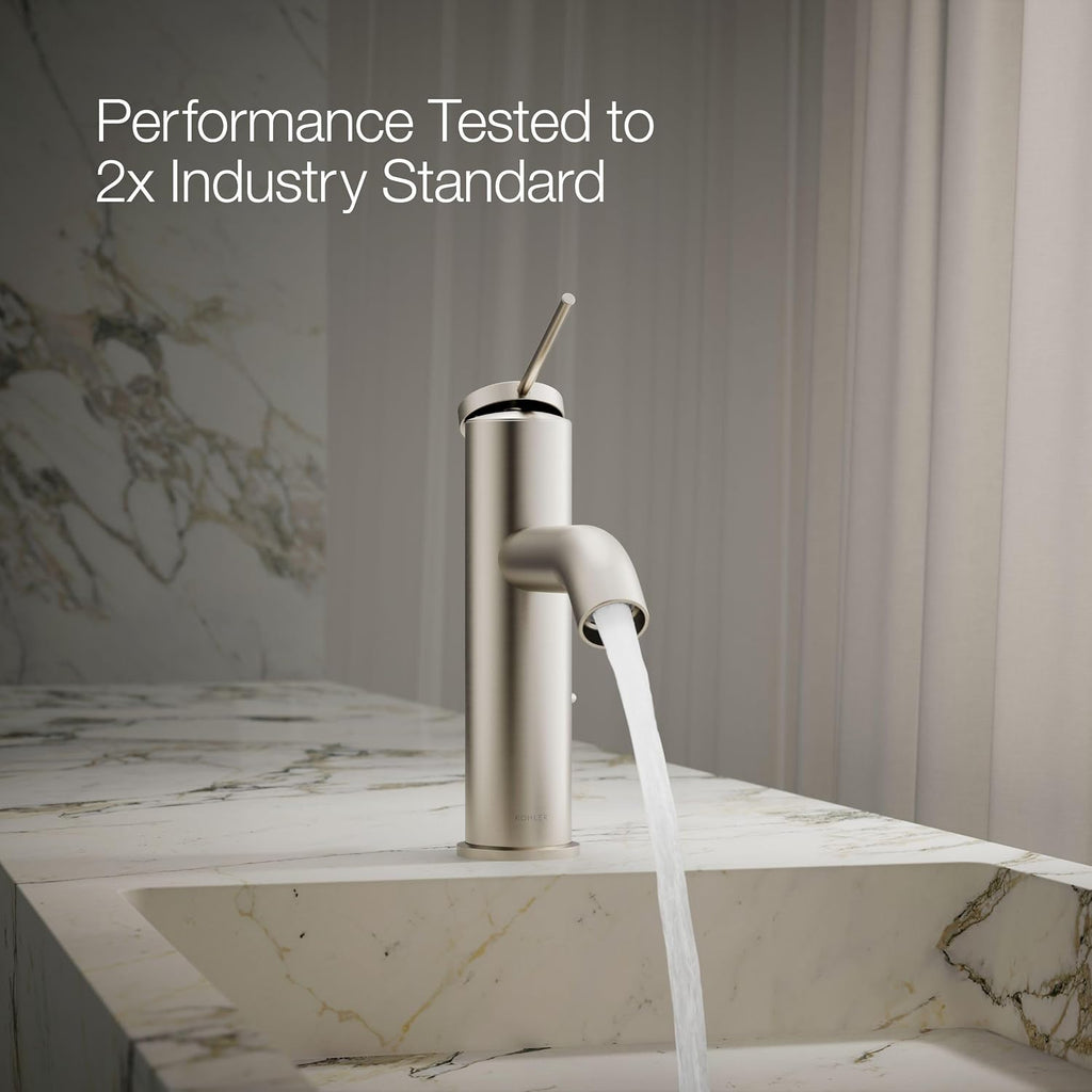 Kohler 77958-4A-BN Components® Single-Handle Bathroom Sink Faucet, 1.2 gpm, Vibrant Brushed Nickel