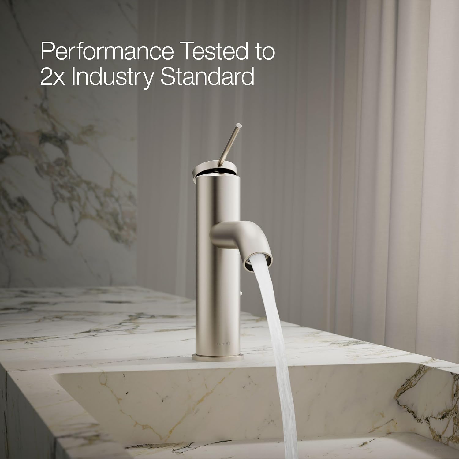 Kohler 77958-4A-BN Components® Single-Handle Bathroom Sink Faucet, 1.2 gpm, Vibrant Brushed Nickel