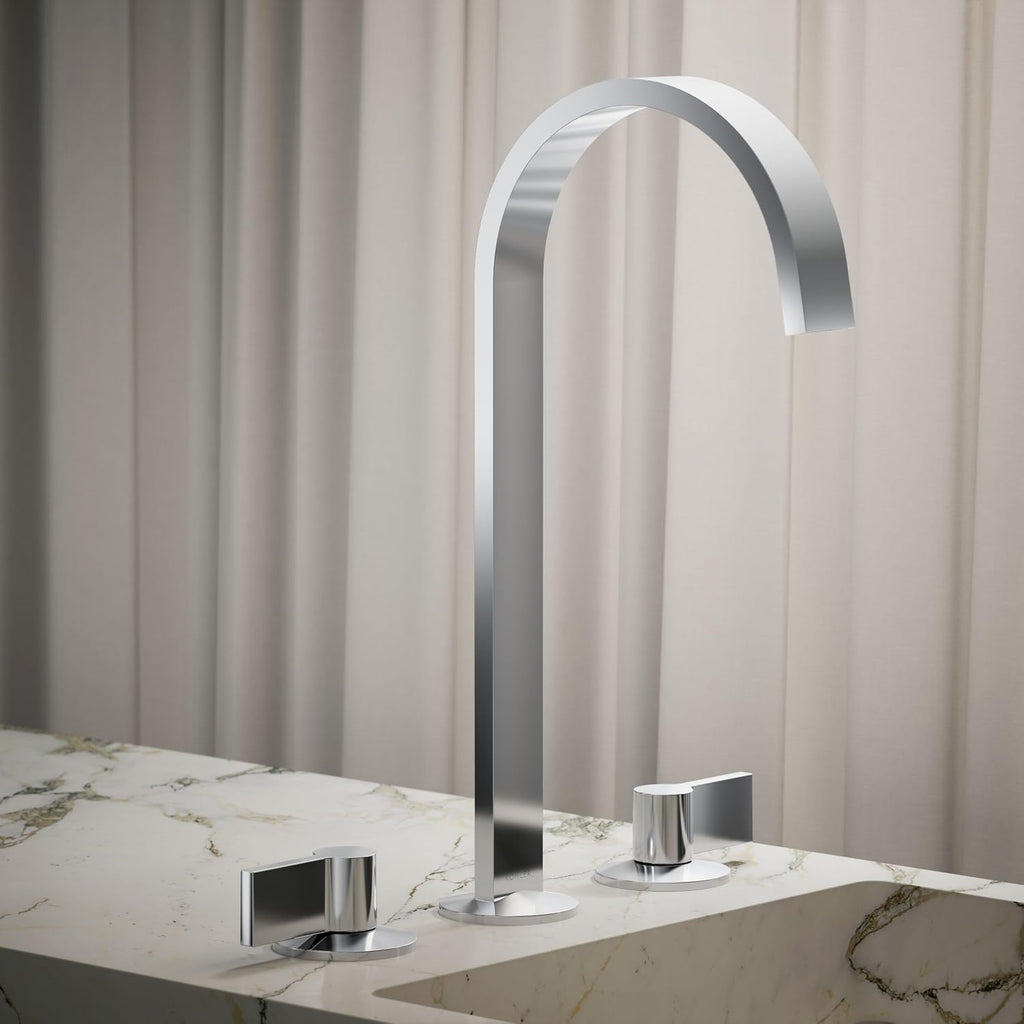 Kohler 77966-CP Components® Bathroom Sink Faucet spout with Ribbon Design, 1.2 gpm, Polished Chrome