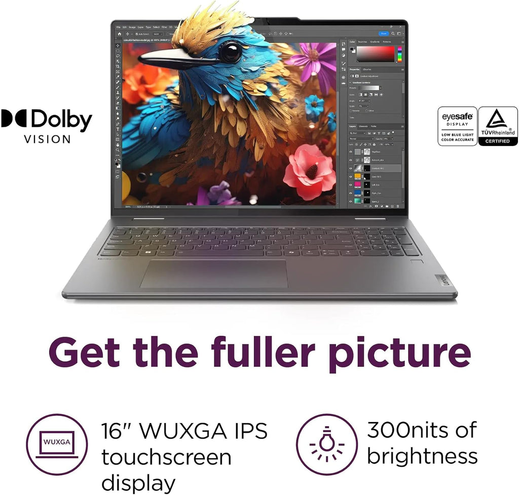 Lenovo Yoga 7 2-in-1 16IML9 2024 Laptop 16' WUXGA IPS Touchscreen 12-Core Intel Ultra 5 125U 16GB LPDDR5 1TB SSD Thunderbolt 4 Wi-Fi 6E Backlit Keyboard Fingerprint Win11 Pro w/ONT 32GB USB