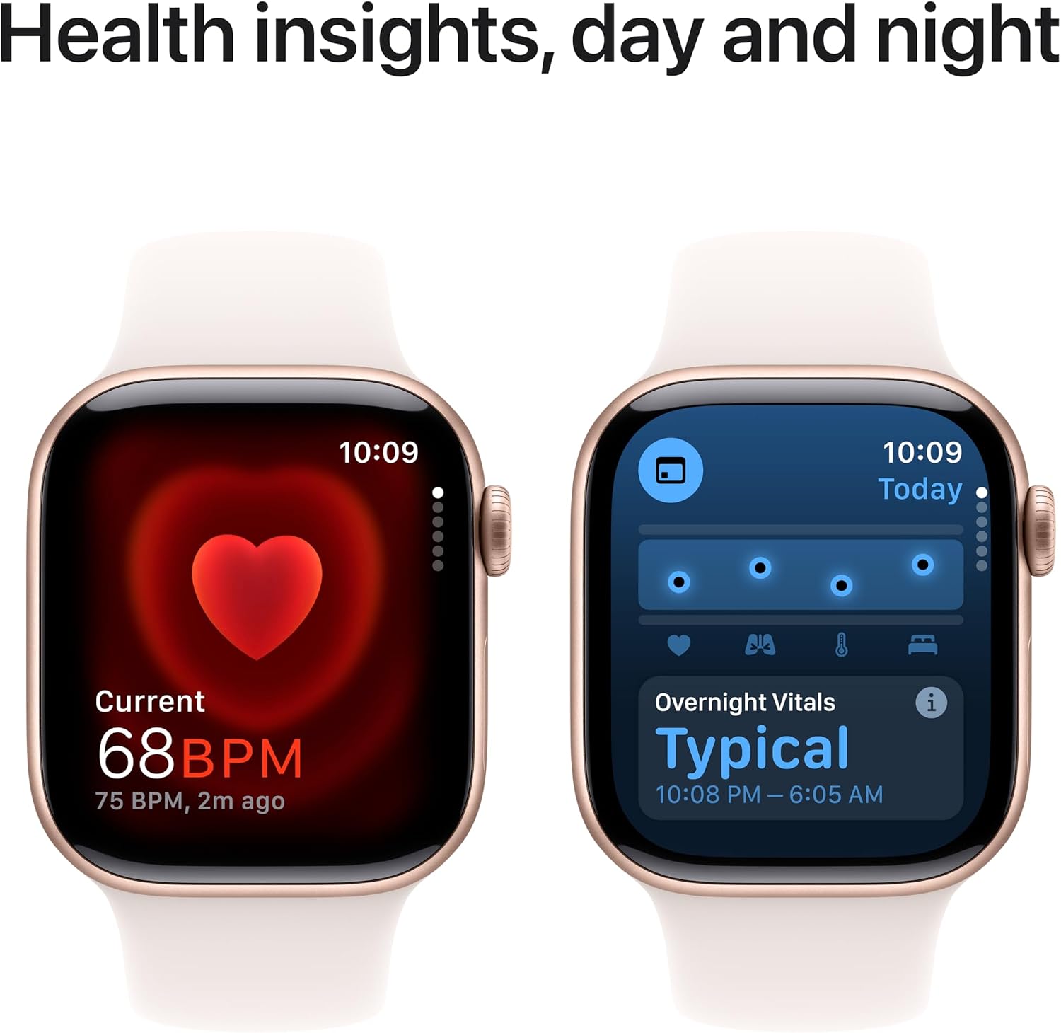 Apple Watch Series 10 [GPS 42mm case] Smartwatch with Rose Gold Aluminum Case with Light Blush Sport Band - S/M. Fitness Tracker, ECG App, Always-On Retina Display, Water Resistant