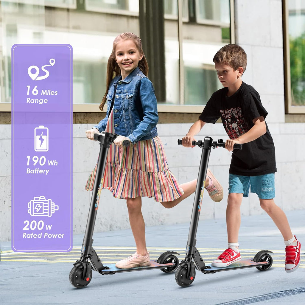 Caroma Electric Scooter Adults Peak 450W, 16-21 Miles Range E Scooter, Safe Speed Control Scooter with Smart LED Display Max 16 MPH, Lightweight Foldable E-Scooter,Electric Scooter for Kids,Gift Idea