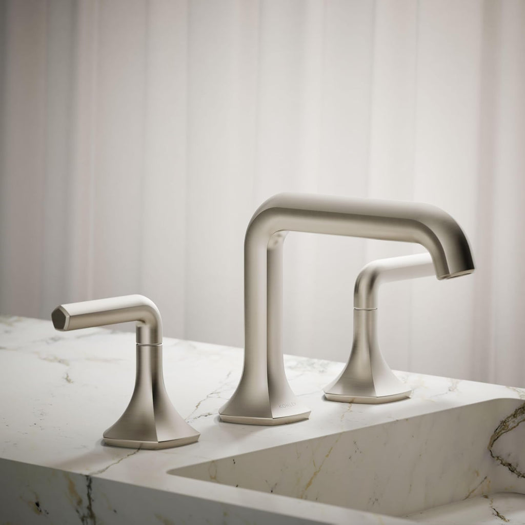 Kohler 27009-BN Occasion® Bathroom Sink Faucet spout with Straight Design, 1.2 gpm, Vibrant Brushed Nickel