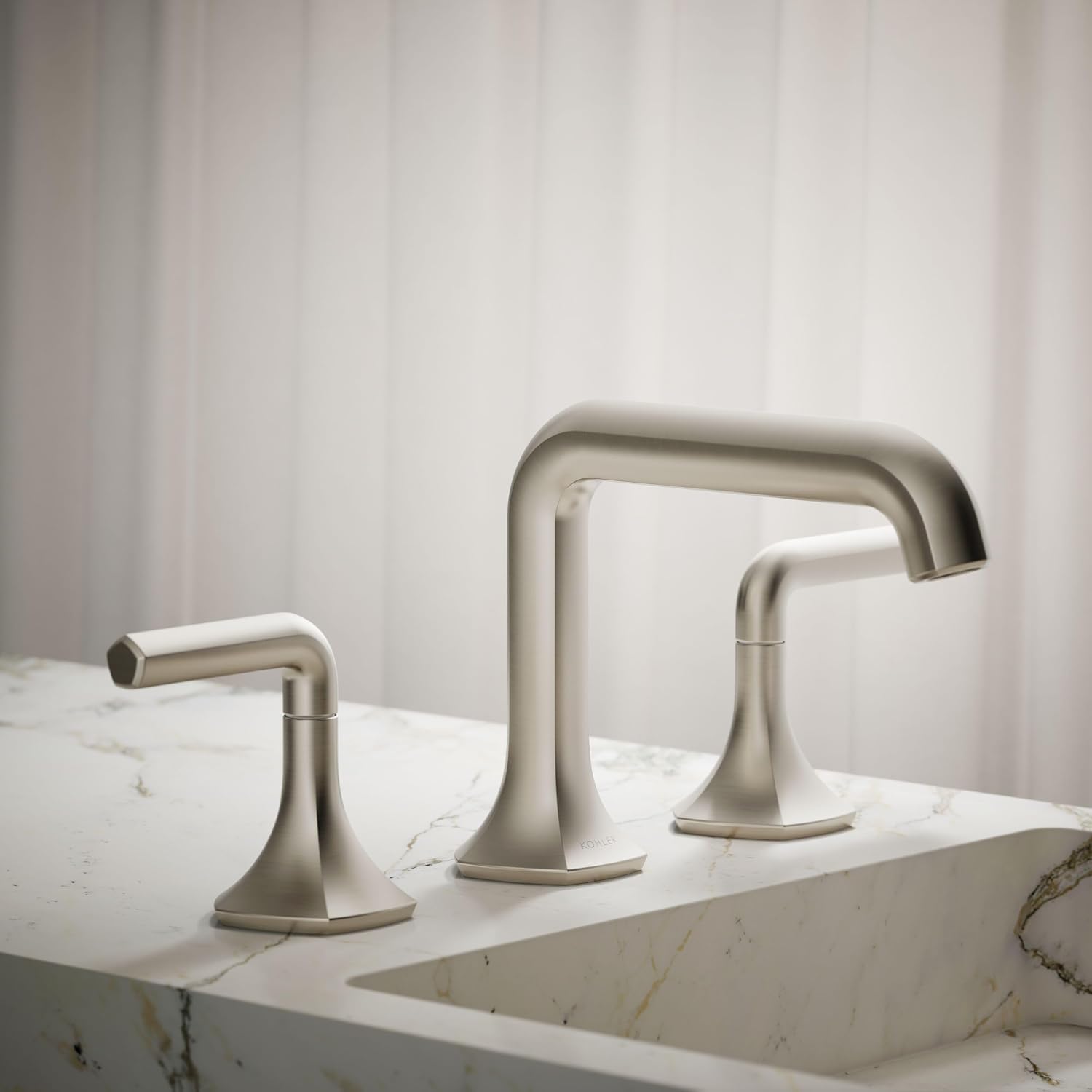 Kohler 27009-BN Occasion® Bathroom Sink Faucet spout with Straight Design, 1.2 gpm, Vibrant Brushed Nickel