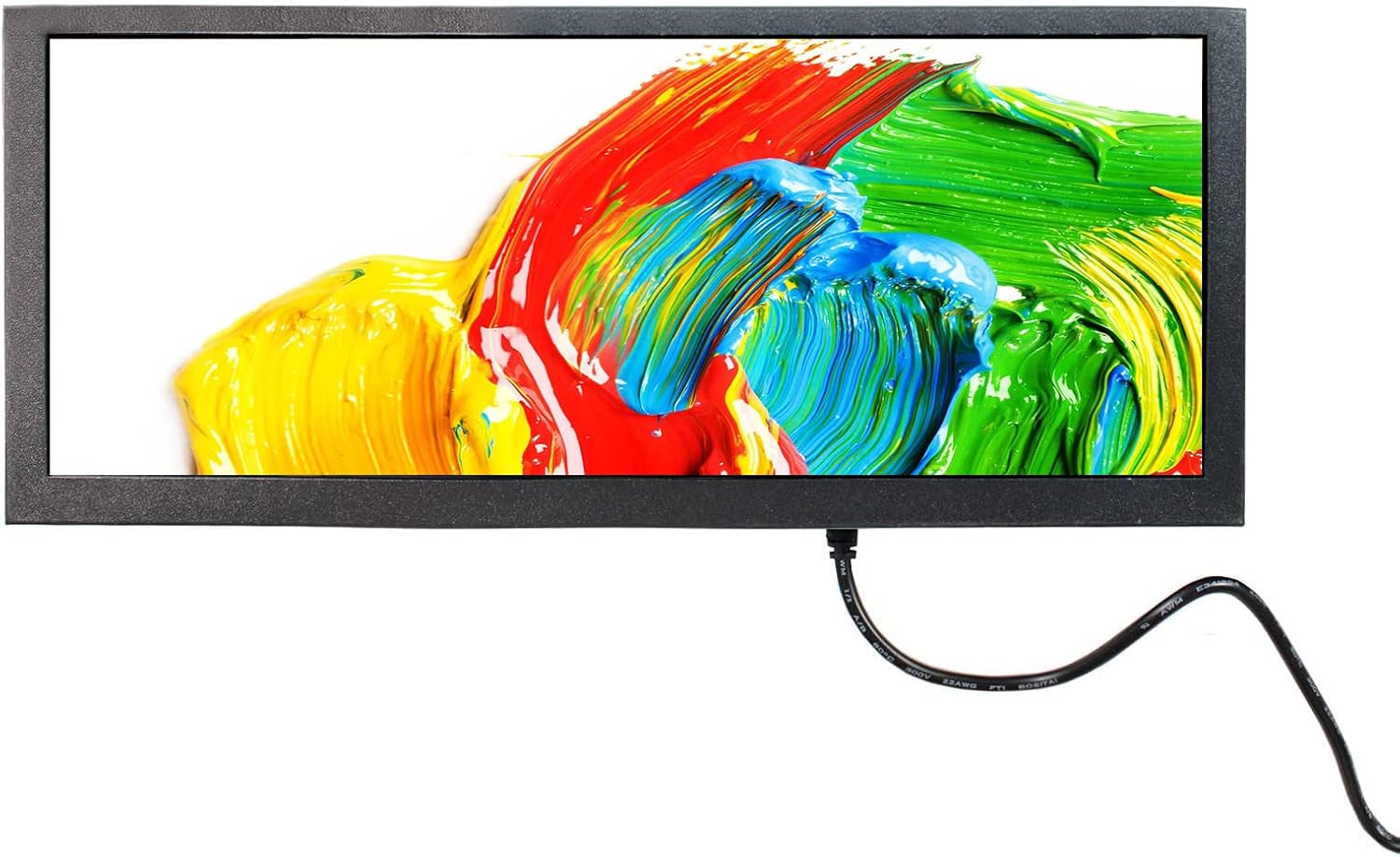 VSDISPLAY 12.3 inch 12.3'' 1920x720 600nit IPS Portable LCD Monitor VS123ZJ01A,with USB VGA Video Port,Dual Speakers, as DIY Stretched Bar Display
