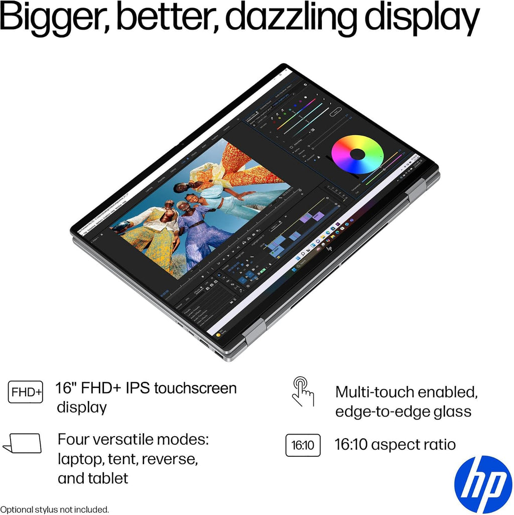 HP OmniBook X Flip (Next Gen Envy x360) 2-in-1 Touchscreen Laptop (16' FHD+, AMD Ryzen AI 5 340 (> Intel i7-1355U), 16GB DDR5 RAM, 2TB SSD) AI Copilot+ PC for Designer, Creator, Backlit, Win 11 Pro