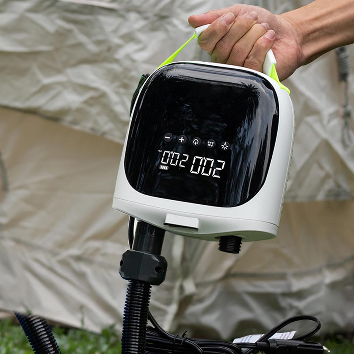 Eujgoov Paddle Board Inflator, Portable Electric Pump for Car Inflatable Stand Up Paddleboard Boats Kayak, Compact with LCD Display, 3700mAh Rechargeable Battery