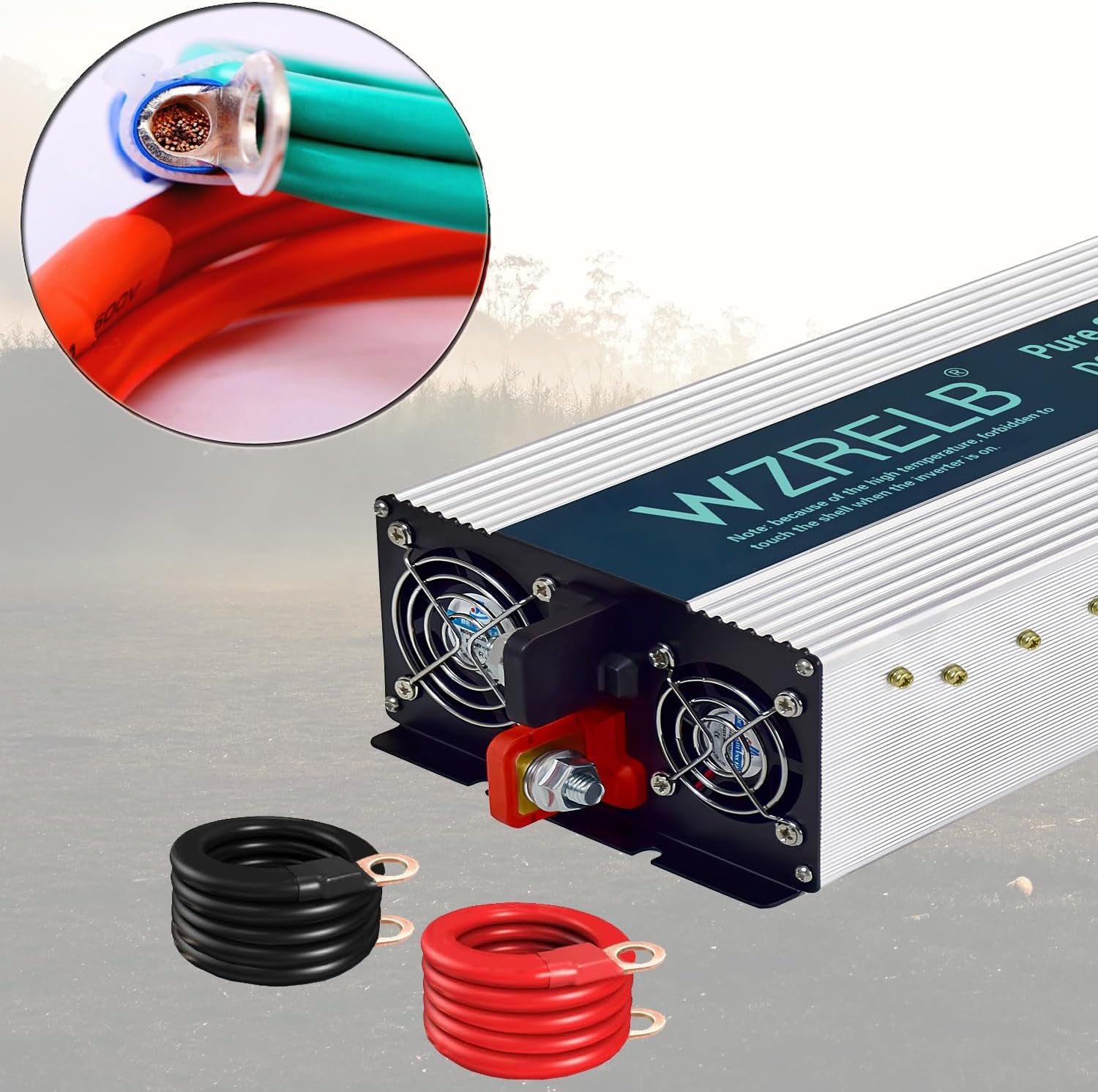 WZRELB 4000W Pure Sine Wave Inverter 48V DC to 110V 120V AC with LED Display,Remote Controller,Off-Grid Power Converter 8000W Surge with Dual AC Outlets, Hardwire Terminal for Home, RV, Truck, Camping